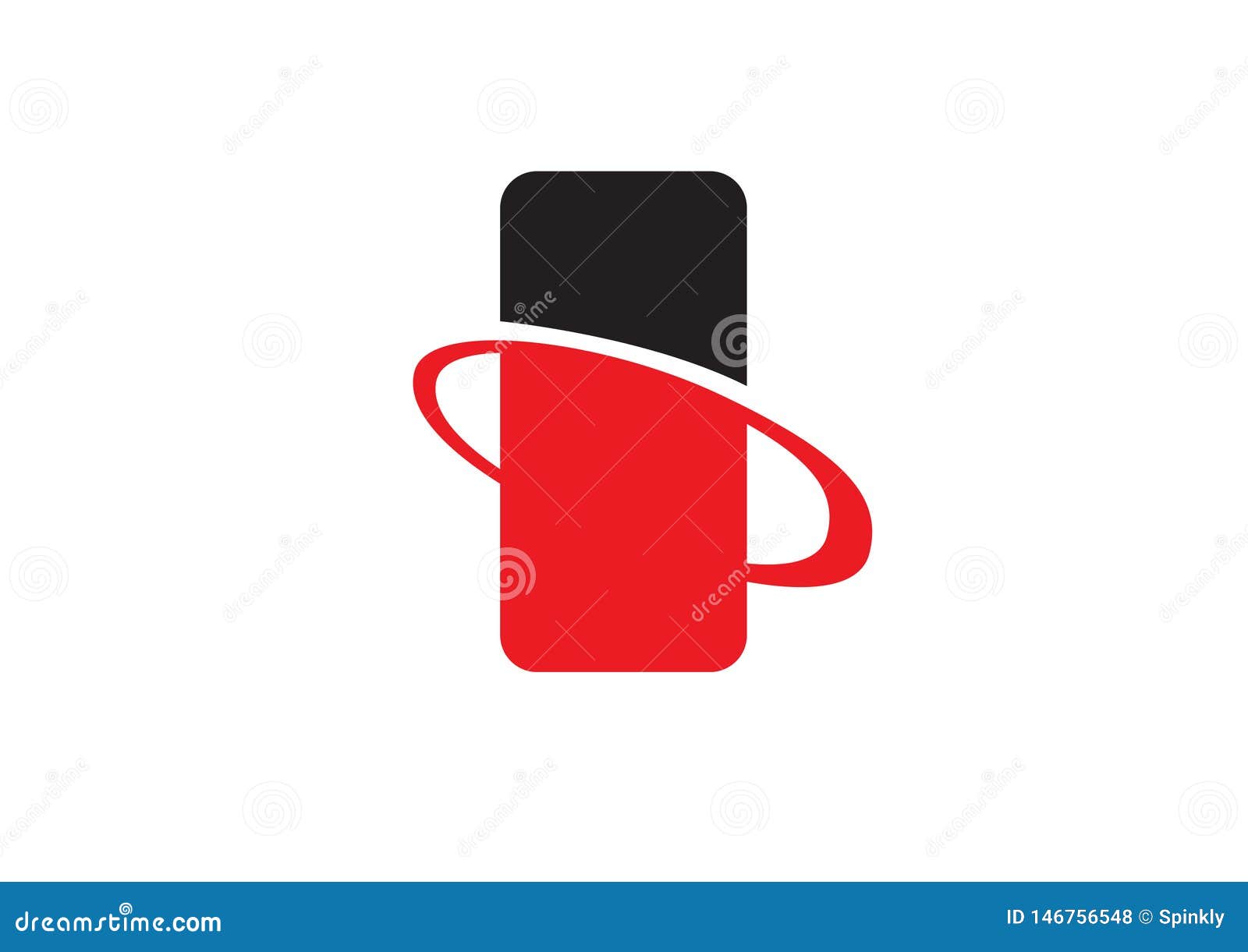 Red and Black Phone Logo Icon Stock Vector Illustration of black