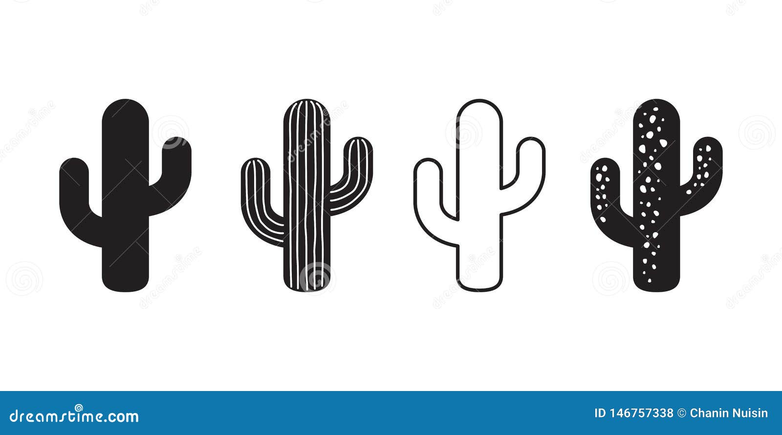 cactus icon  logo  desert flower botanica plant garden summer tropical  doodle