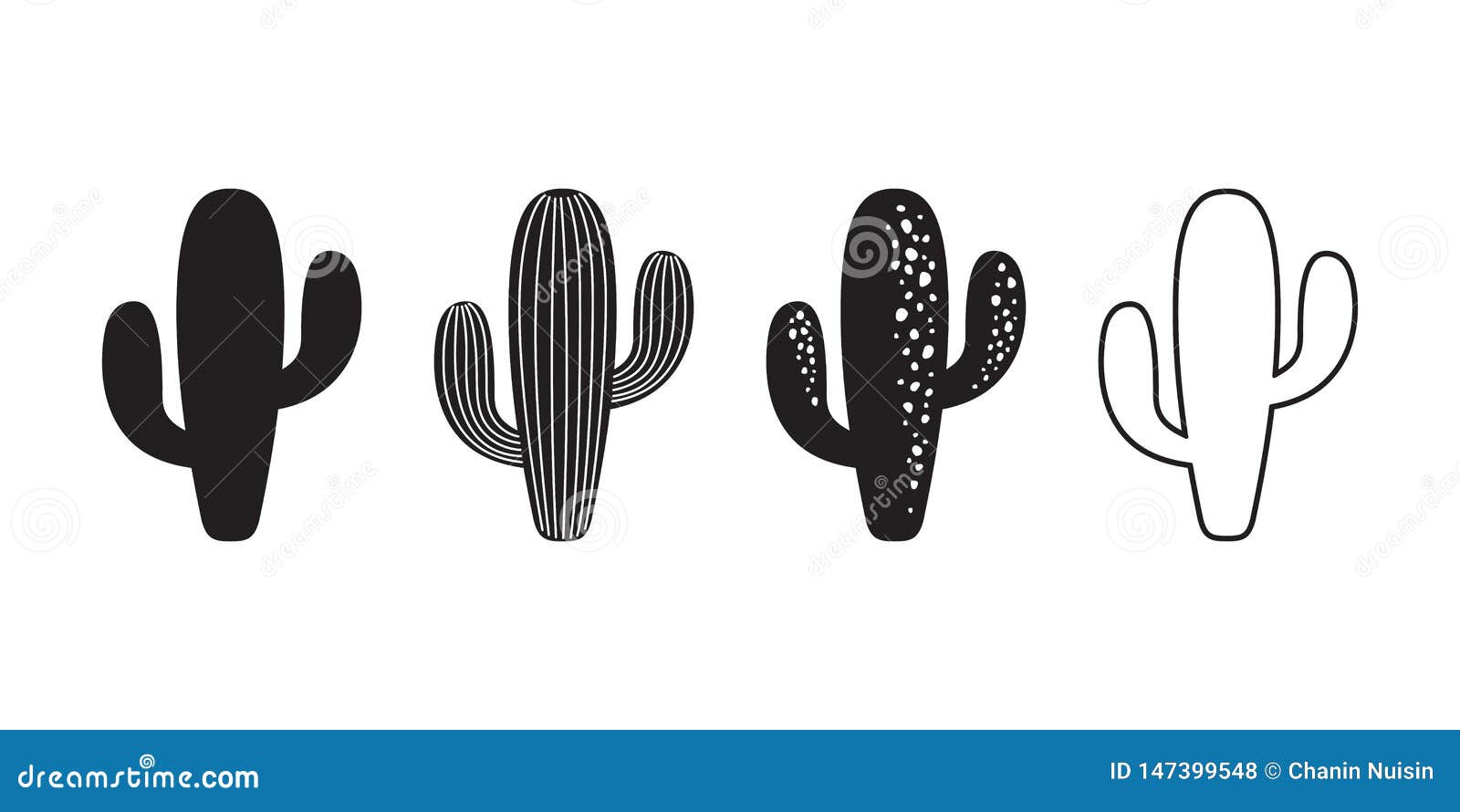 cactus icon  logo  sign desert flower botanica plant garden summer tropical  doodle