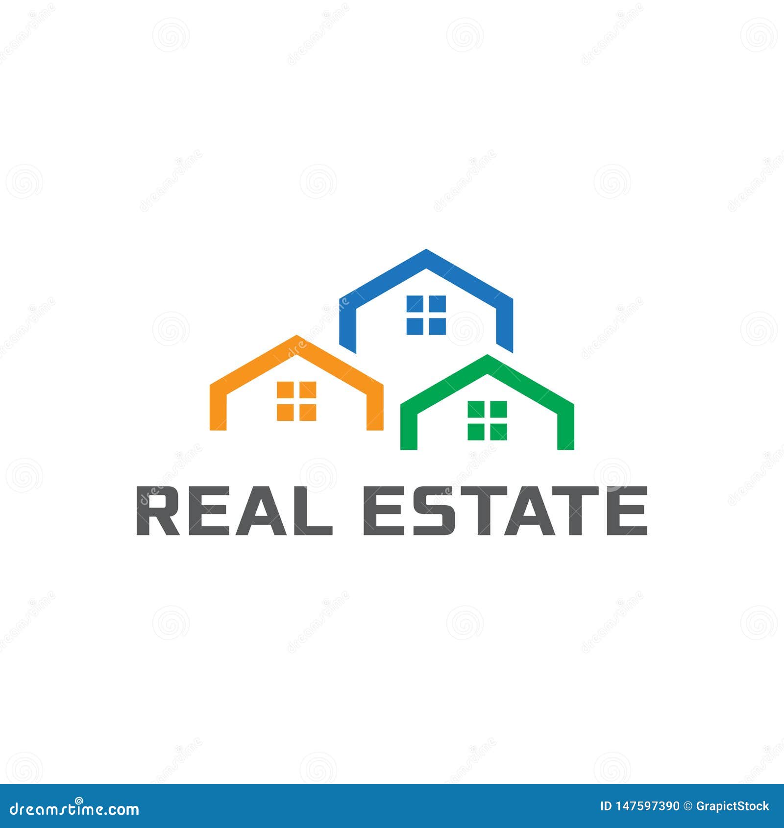 Real Estate Logo Design for Realtor, Developer or Contractor Stock