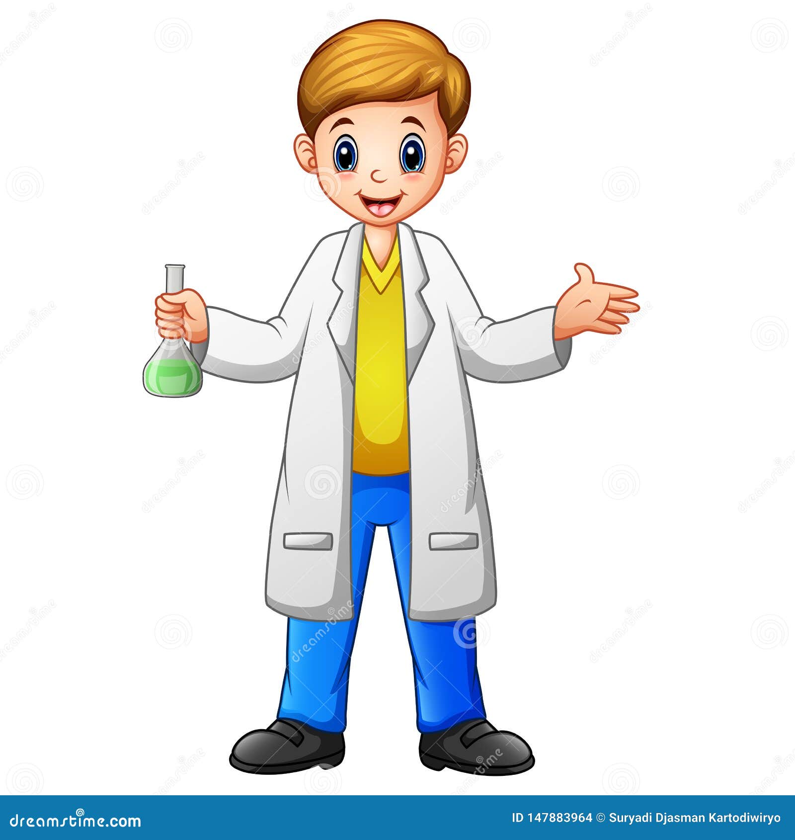 kid scientist cartoon