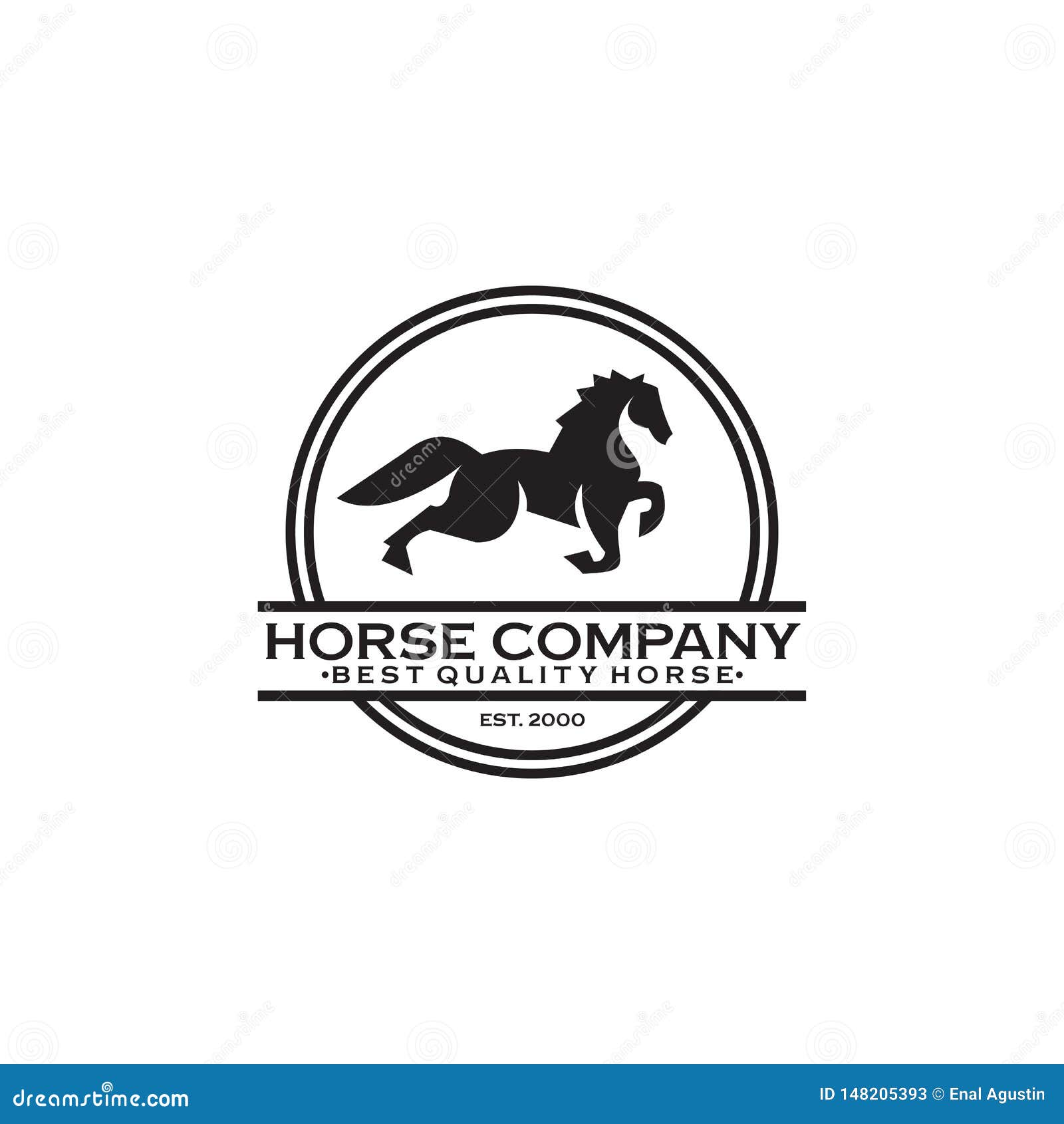 Horse Company Emblematic Logo Design Vector Template Stock Vector