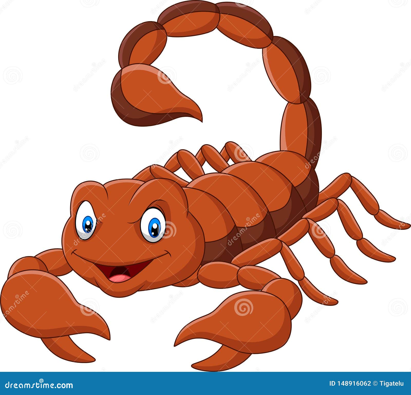 Cartoon Scorpion on White Background Stock Vector - Illustration of