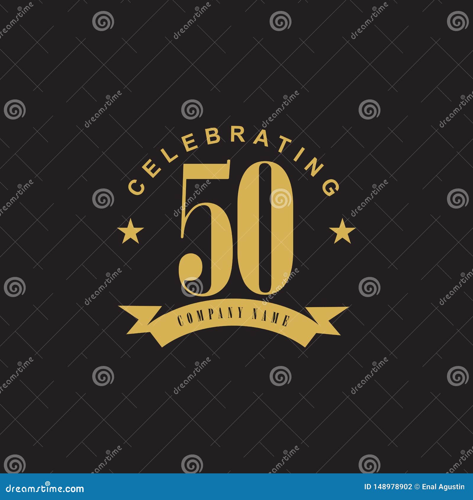 50th Celebrating Emblematic Logo Design Stock Vector - Illustration of ...