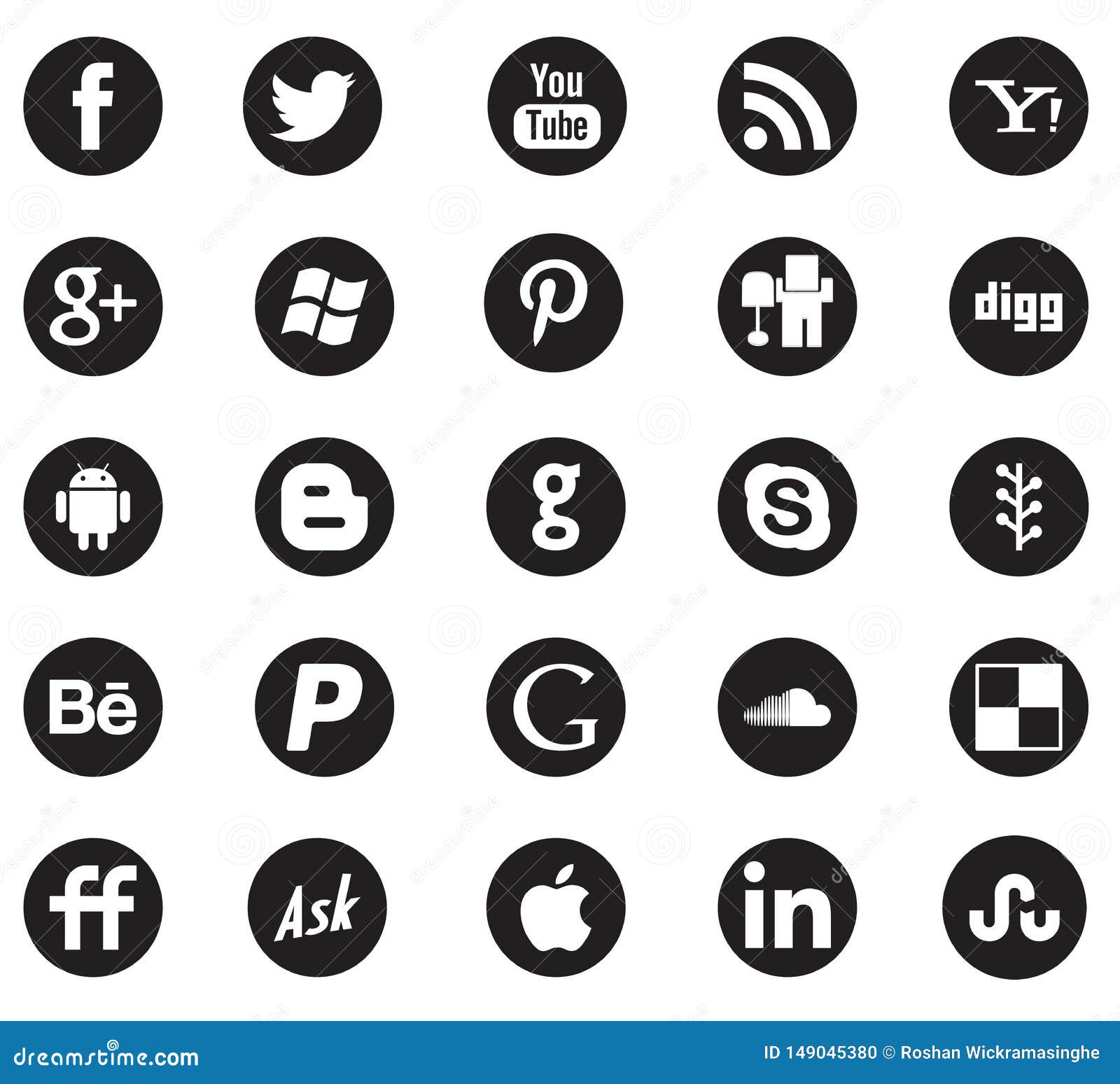 Social Media Icons Stock Vector Illustration Of Icons 149045380