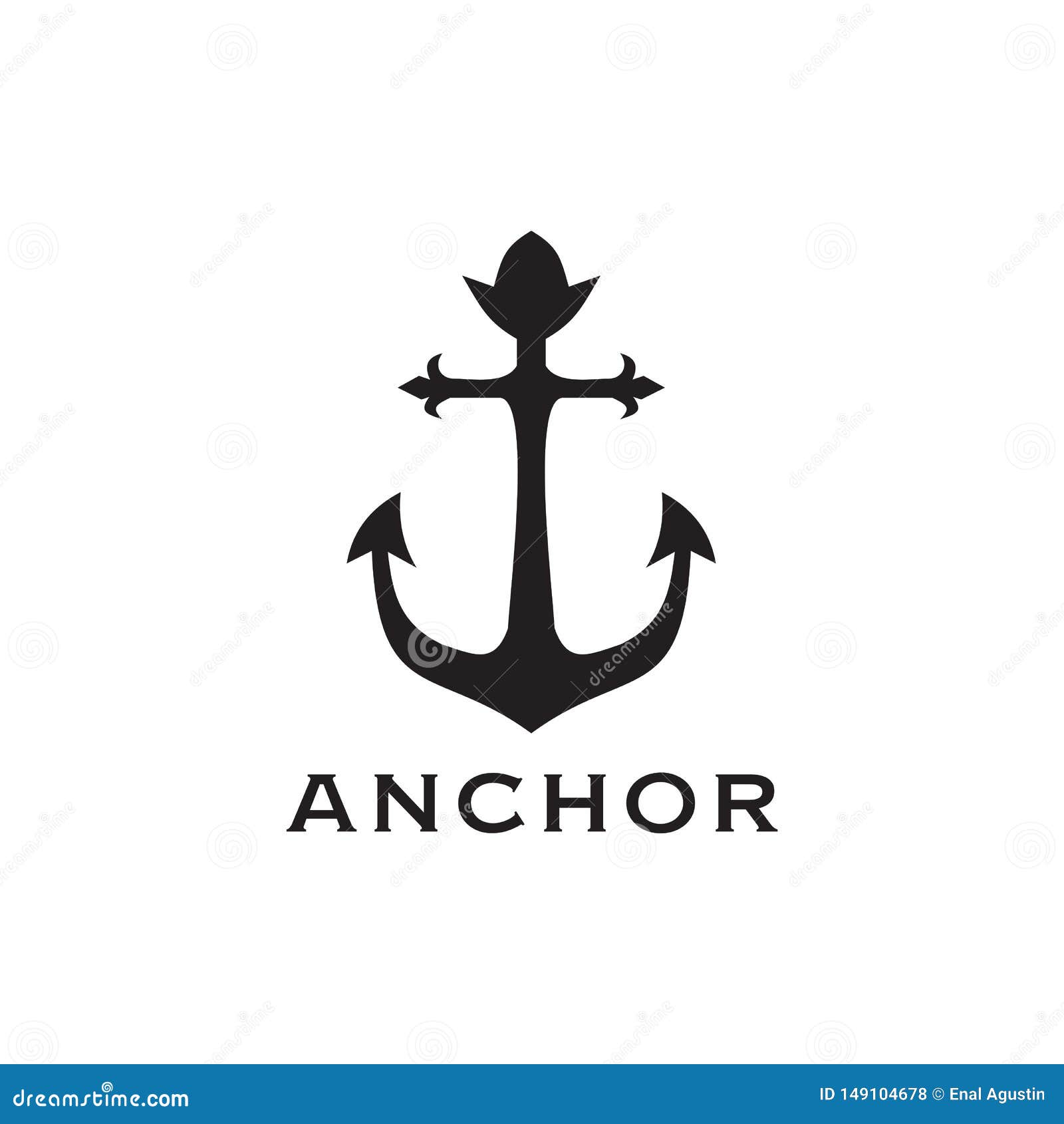 Anchor Logo Design Vector Template Icon Stock Vector Illustration of