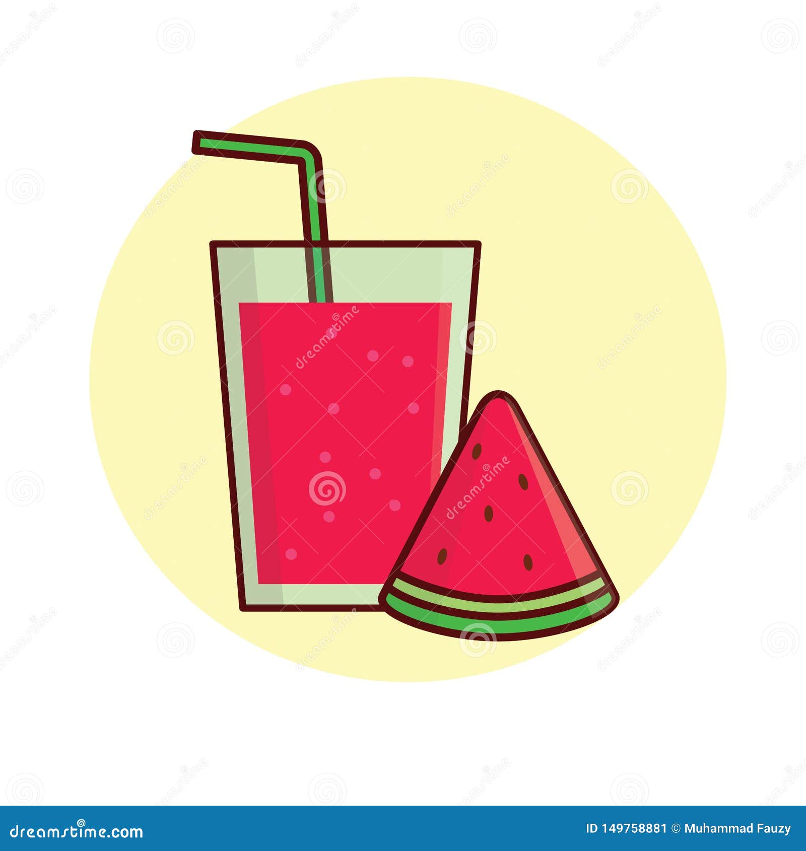 Watermelon Juice Vector Illustration on Isolated Background Stock