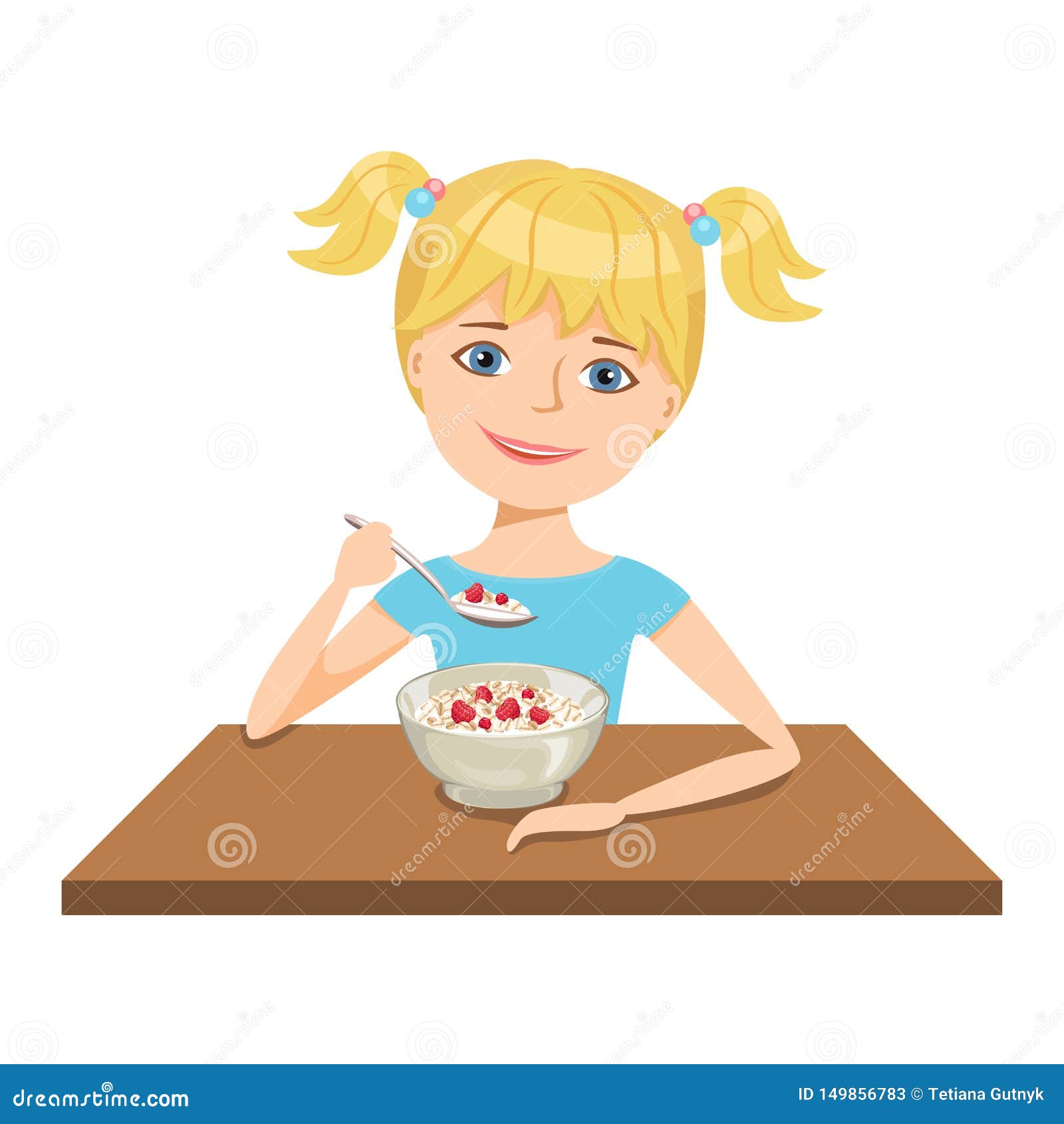 Girl Eating Breakfast Cartoon Stock Illustrations – 1,795 Girl Eating  Breakfast Cartoon Stock Illustrations, Vectors & Clipart - Dreamstime