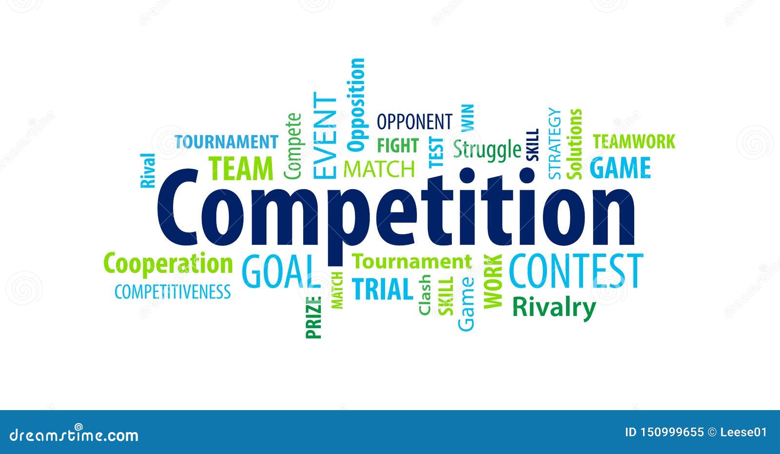White Competition Word Cloud Stock Vector Illustration of contest