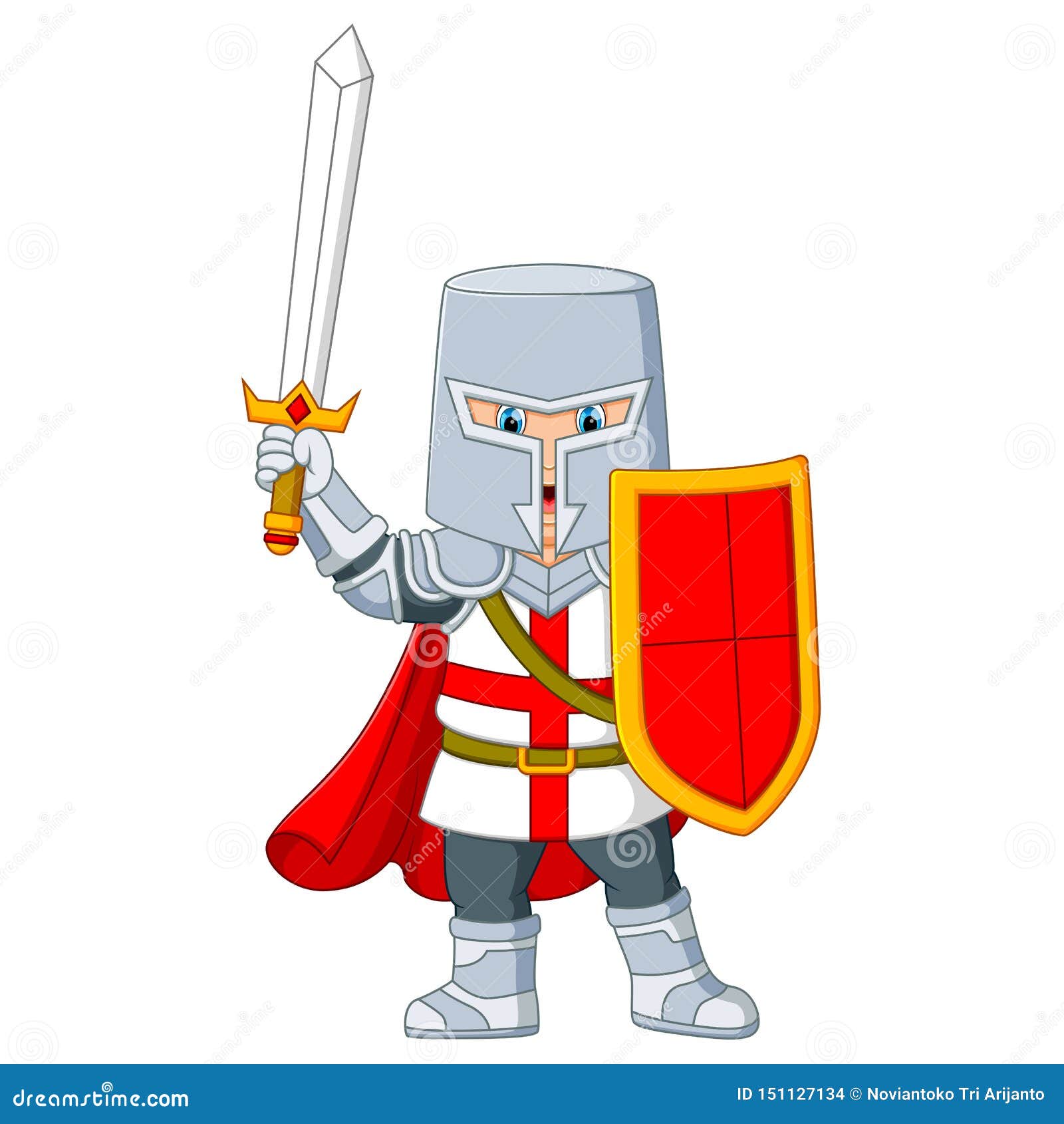 The knight holding a sword stock vector. Illustration of cape - 151127134