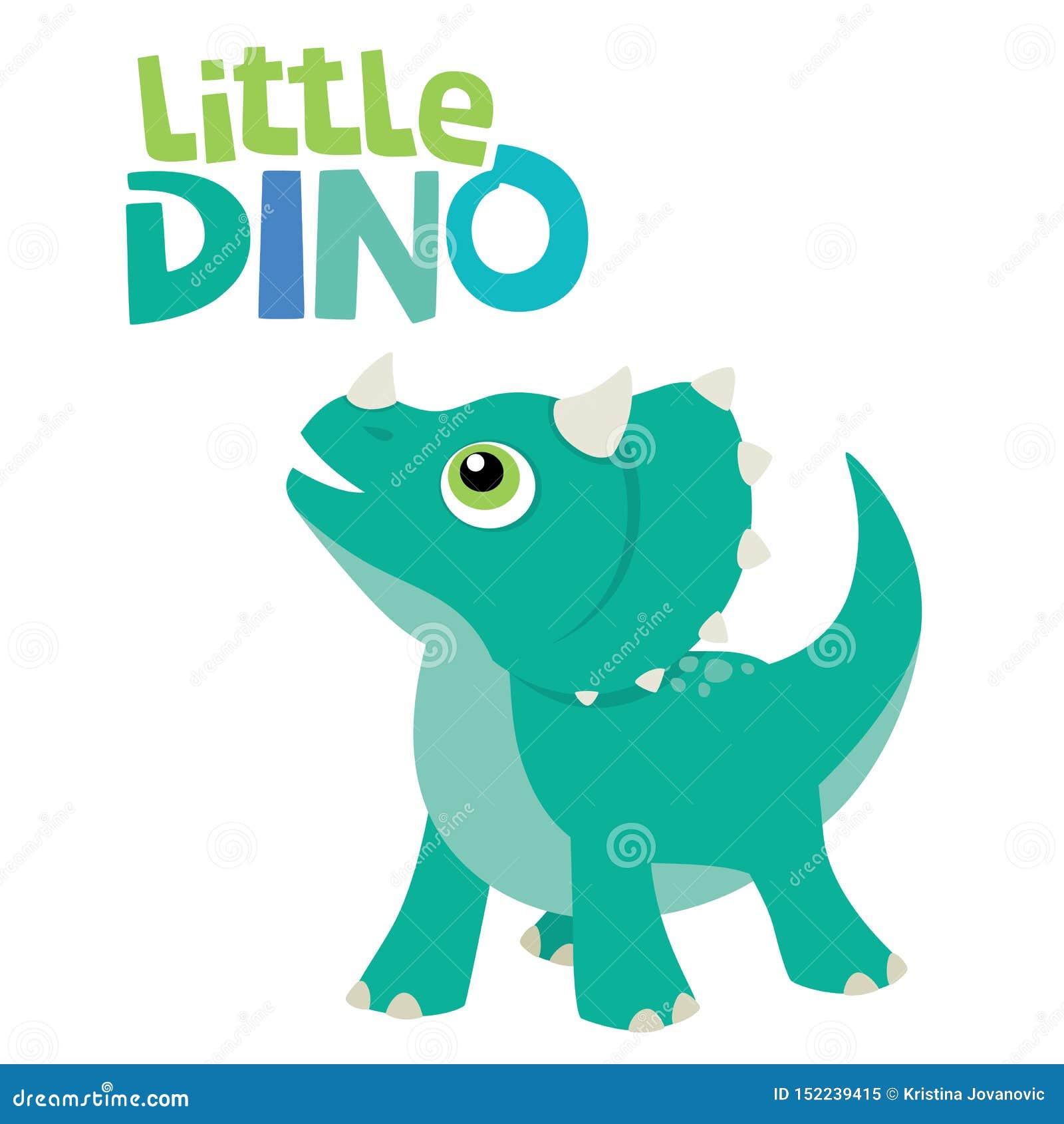 Cute little triceratops dinosaur cartoon jumping Vector Image