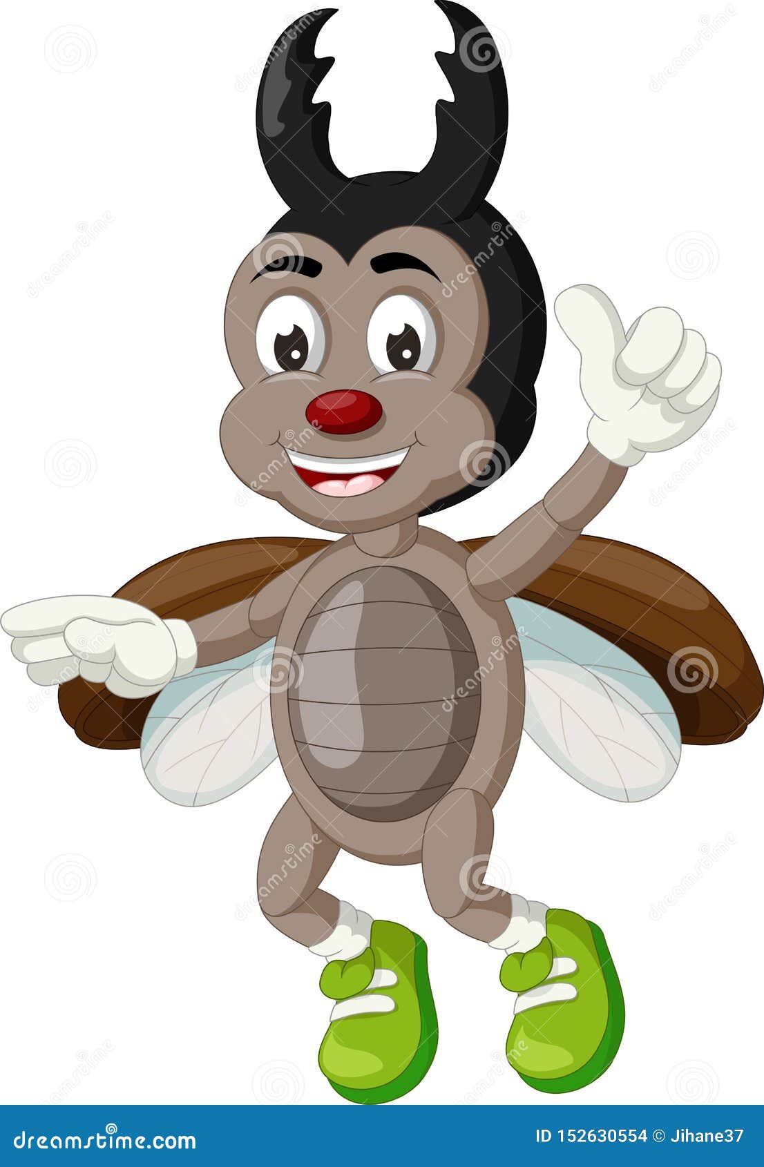 Beetle In Cartoon Style. Cute Little Cartoon Beetle Isolated On White ...