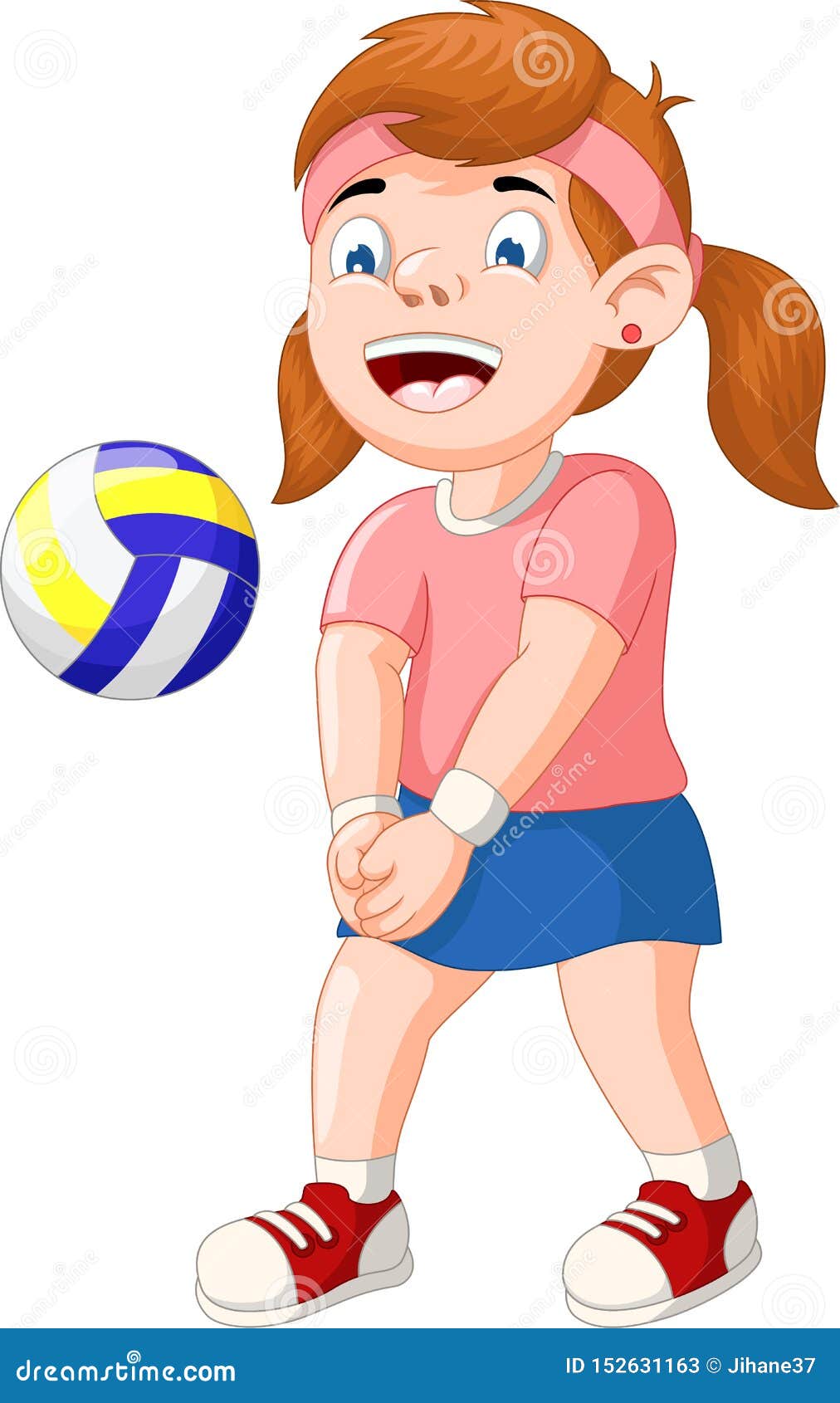 Funny Volleyball Player Cartoon Stock Illustration - Illustration of dress,  shirt: 152631163