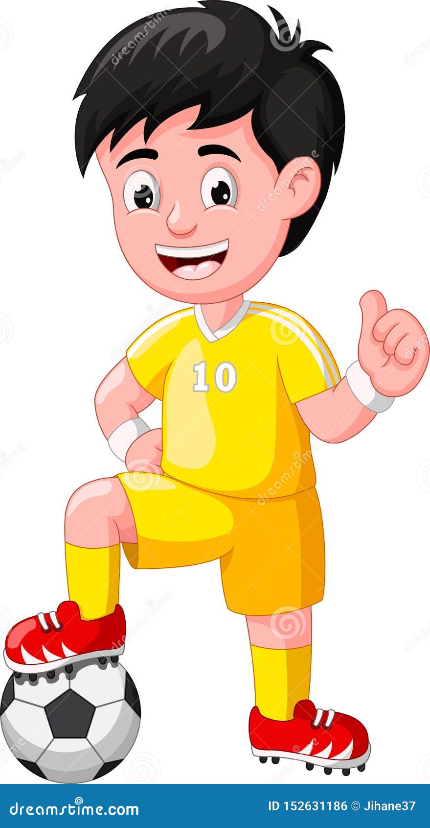 Funny Football Player in Yellow Uniform Cartoon Stock Illustration -  Illustration of gradient, ball: 152631186