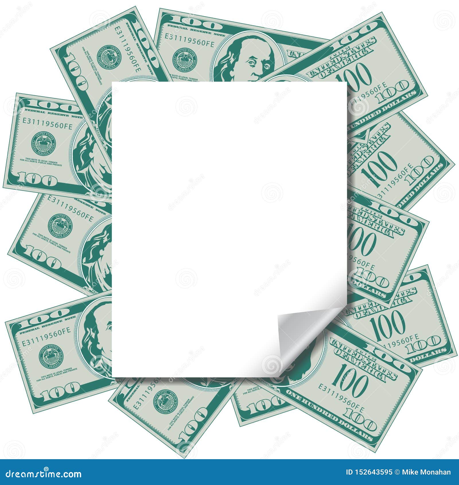 Money Frames this Blank Page Stock Vector Illustration of business