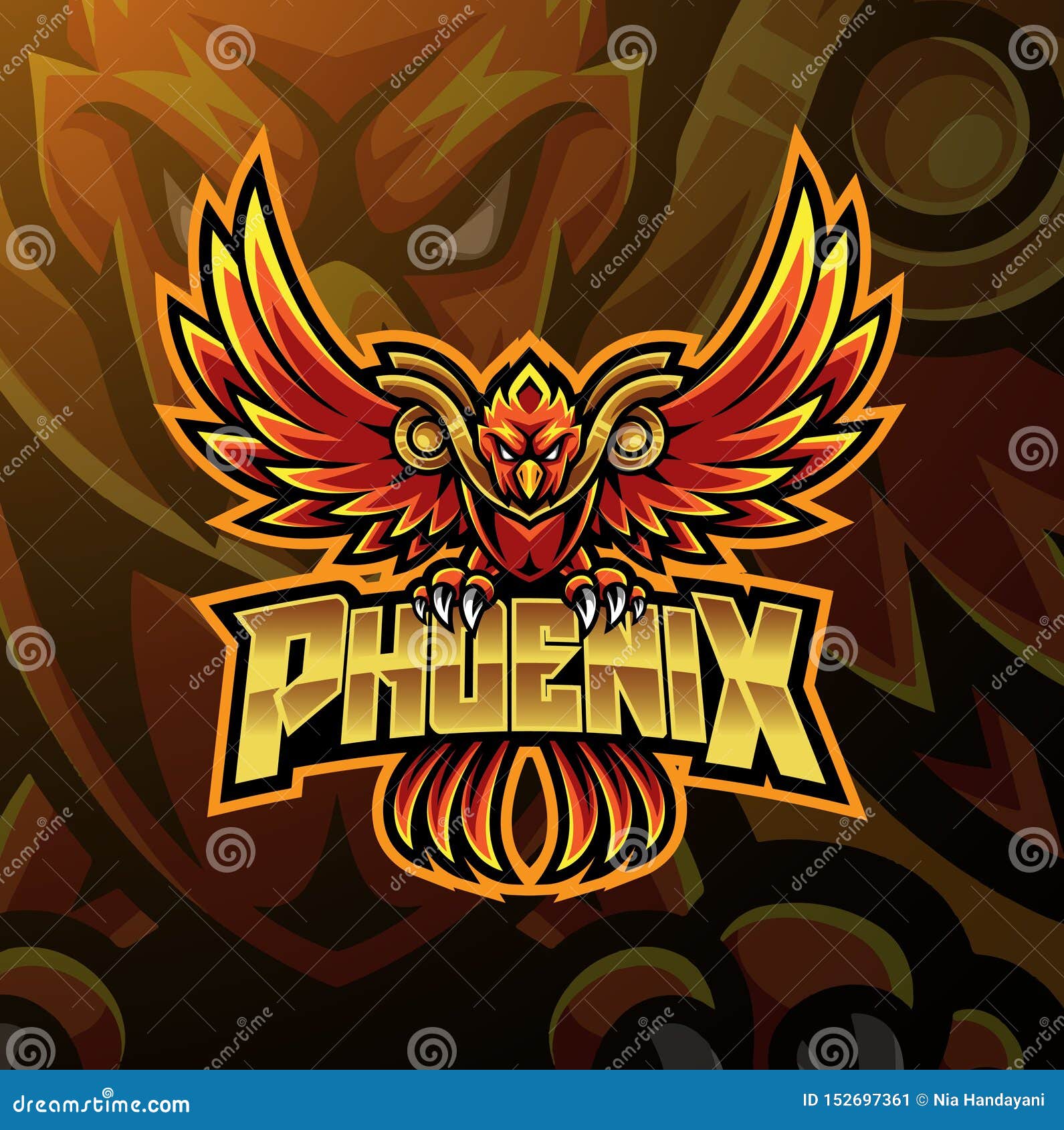 Phoenix Sport Mascot Logo Design Stock Vector - Illustration of fenix