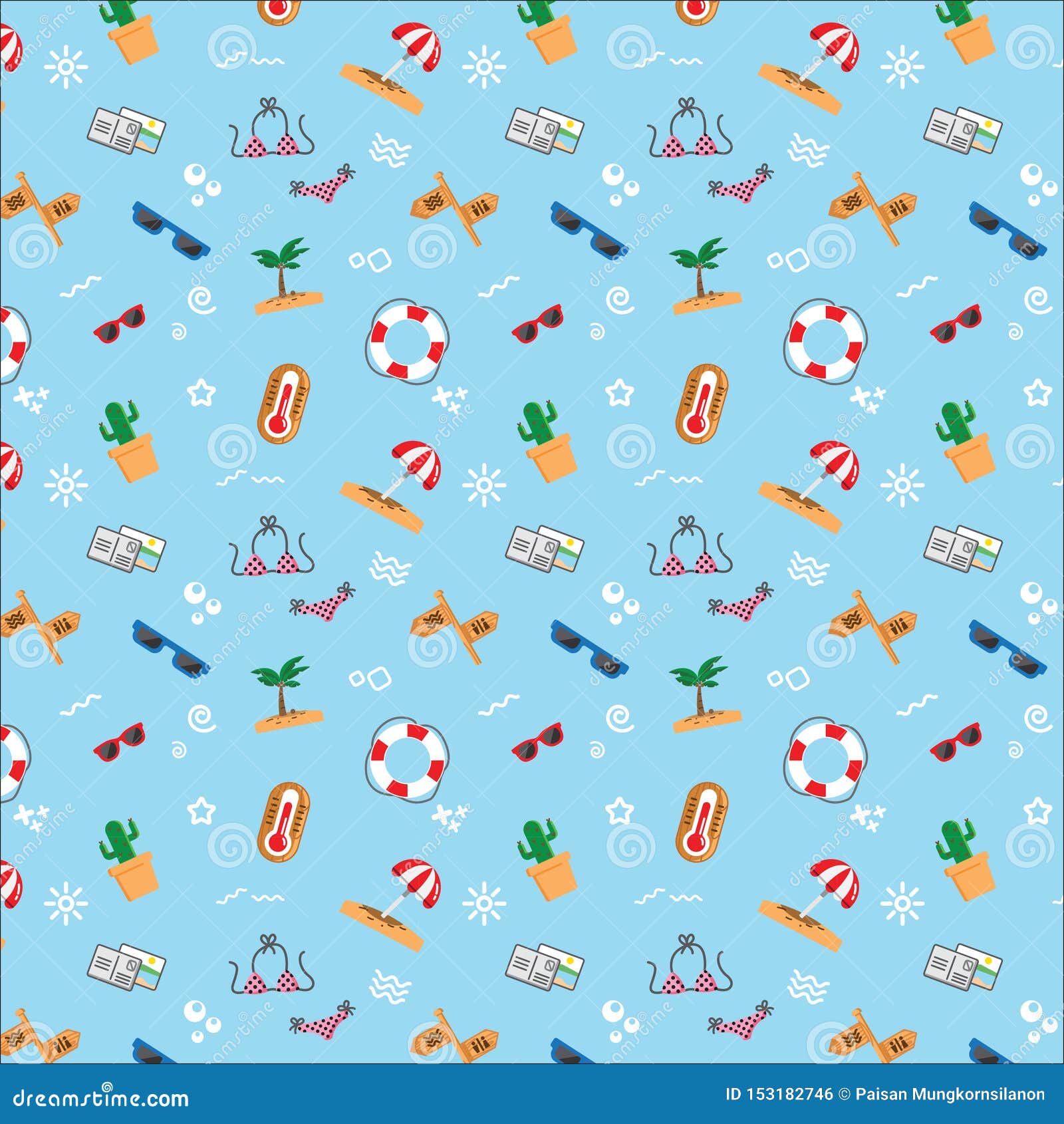 Seamless in Tropical Pattern with Summer Concept and Element Stock ...