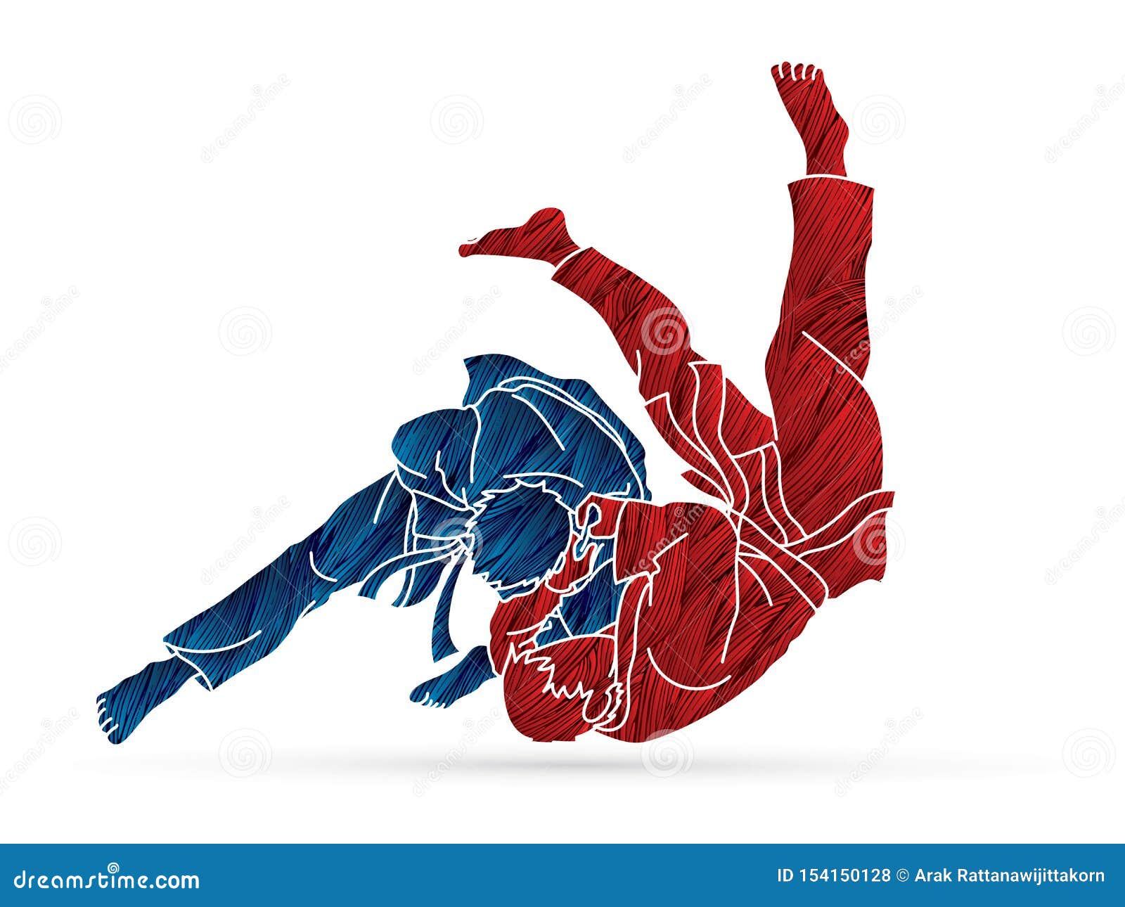 judo action cartoon graphic