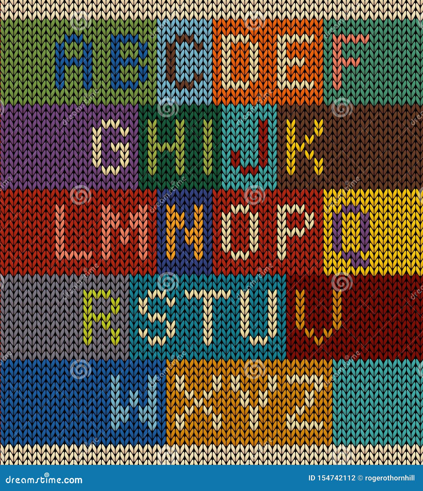 Download Vector Knitted Letter Set On Knit Background With Various ...