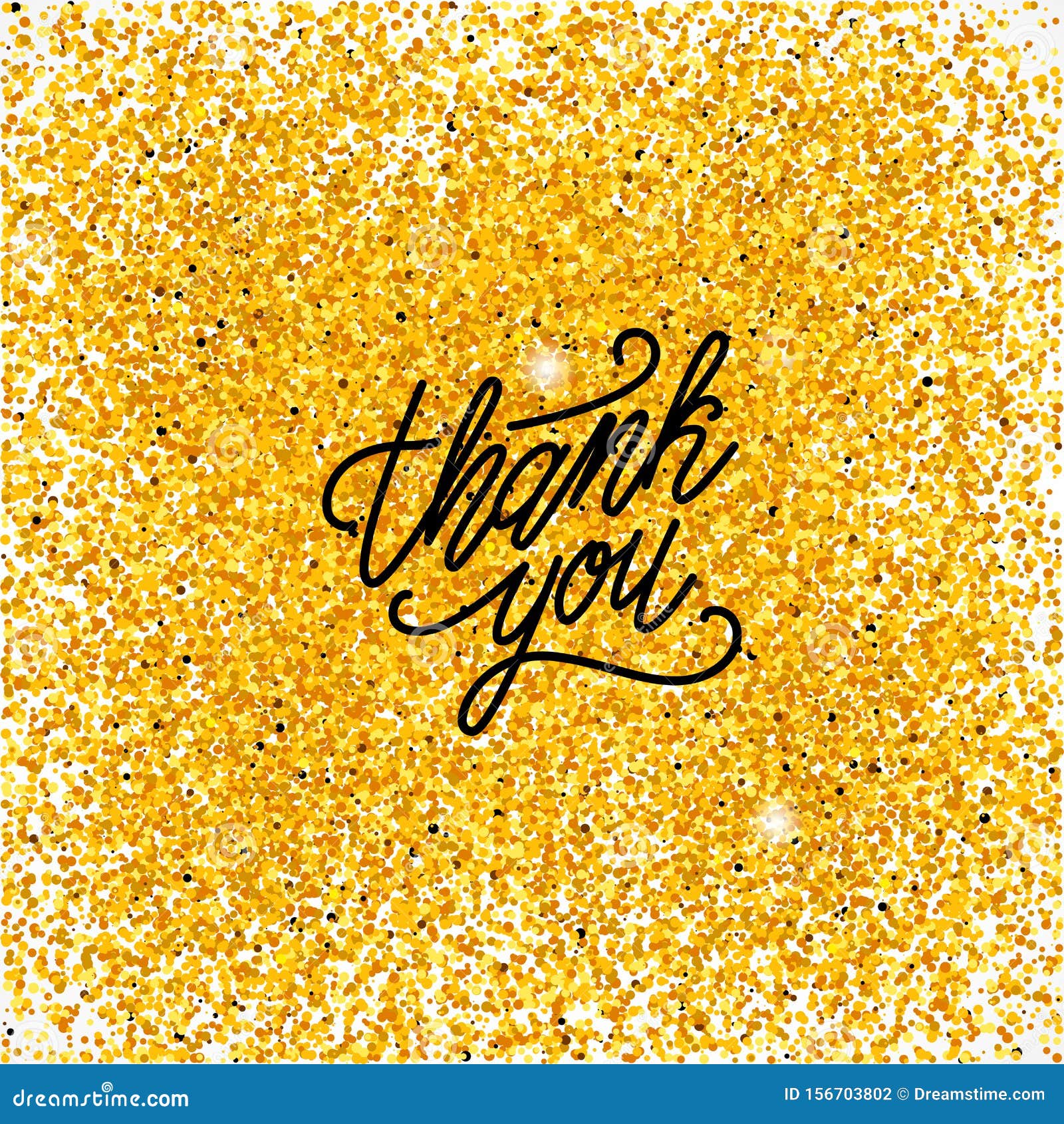 Hand Lettering Thank You Card Stock Vector Illustration of golden