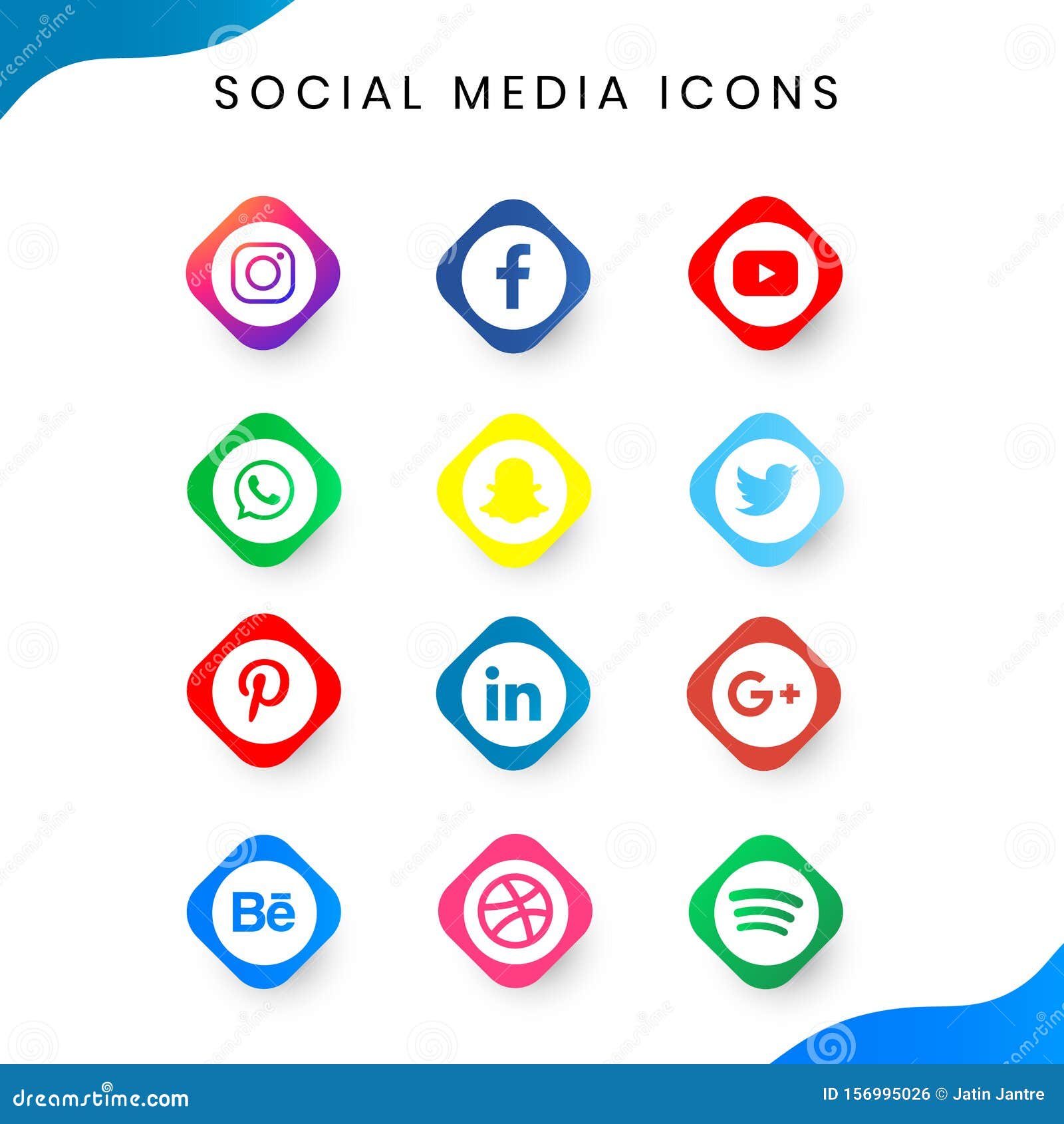 Set Of Various Social Media Icons Editorial Photo Illustration Of Global Flat 156995026