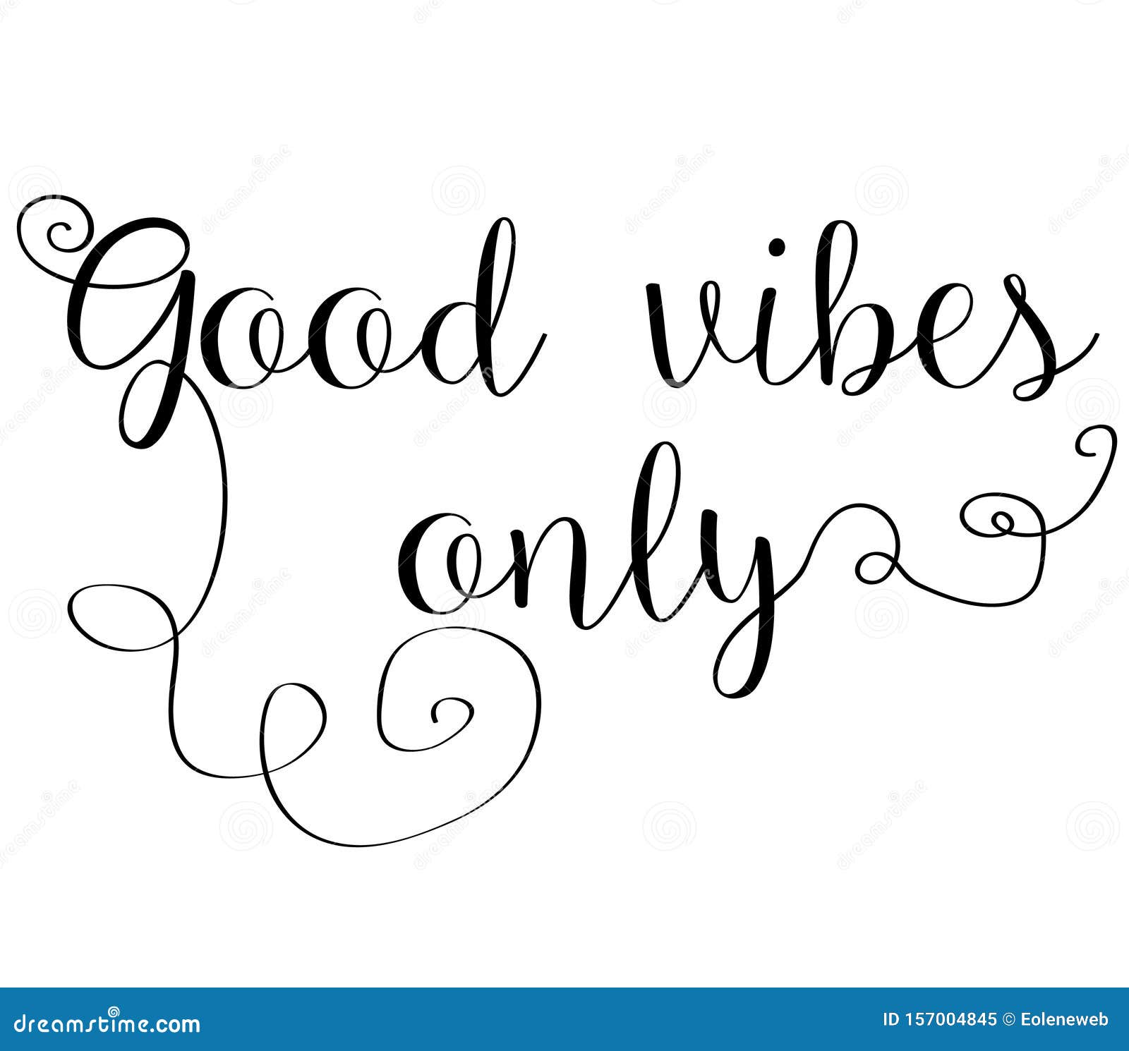 Good Vibes only Hand Written Calligraphy Quote Motivation Stock Vector ...