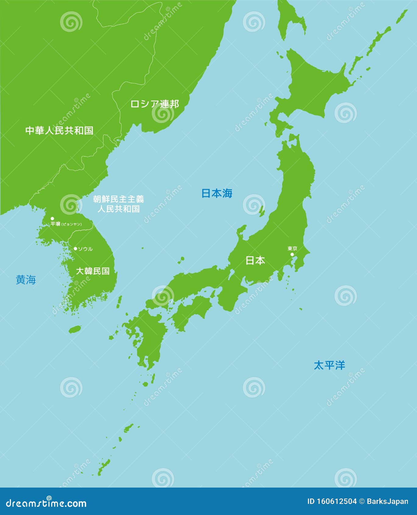 Far East Asia Japan And Surrounding Countries Map Japanese