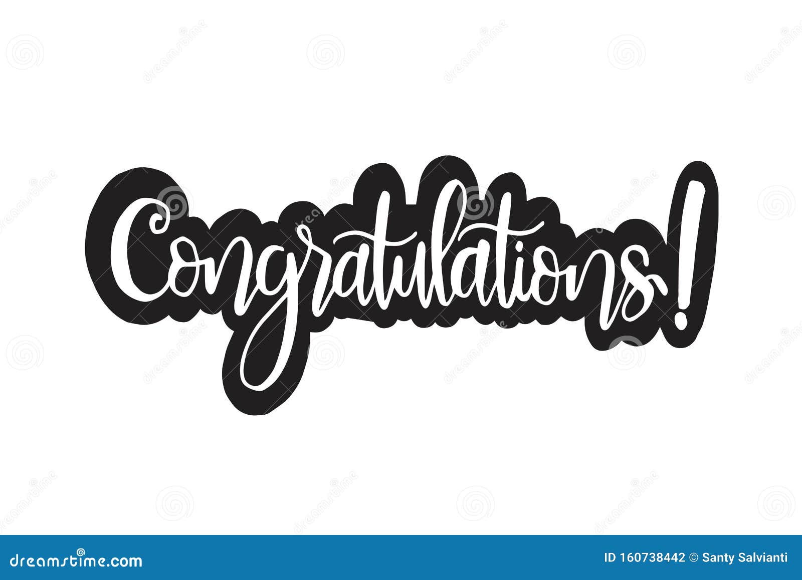 Congratulations Calligraphy Hand Written Text Lettering Stock