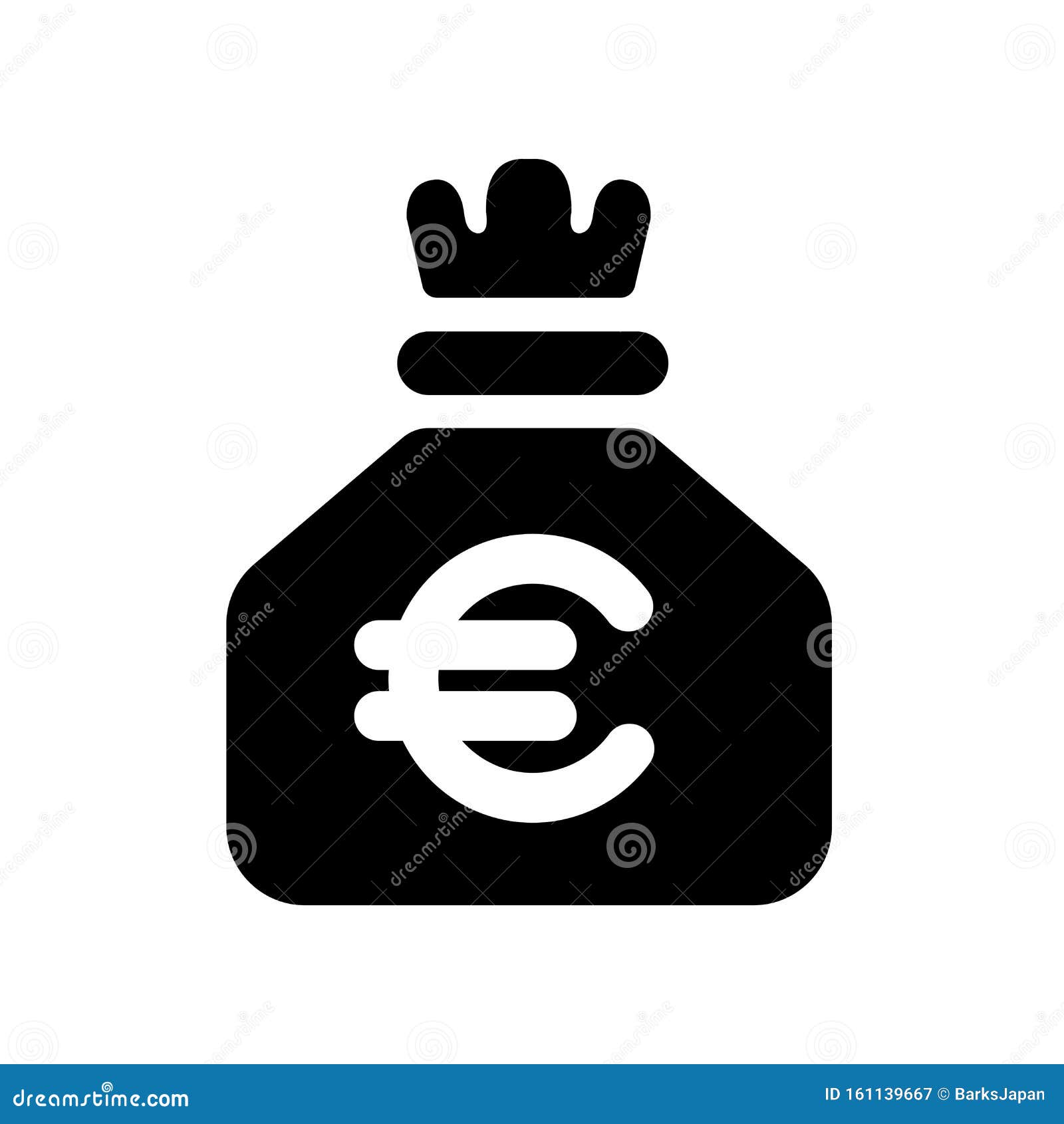 Euro Money Bag Icon / Euro Mark Stock Vector Illustration of icon