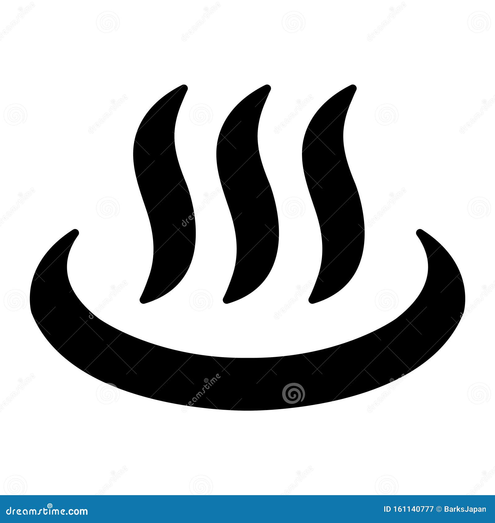 Japanese Onsen Hot Spring Mark Icon Stock Vector Illustration Of Front Black 161140777