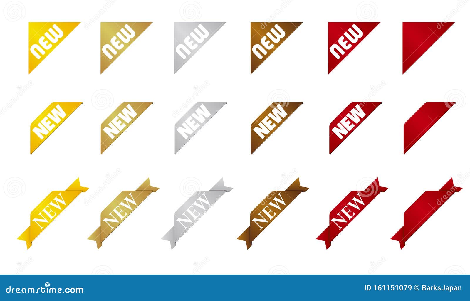 New Banner Corner Ribbon Set Stock Vector Illustration of icon