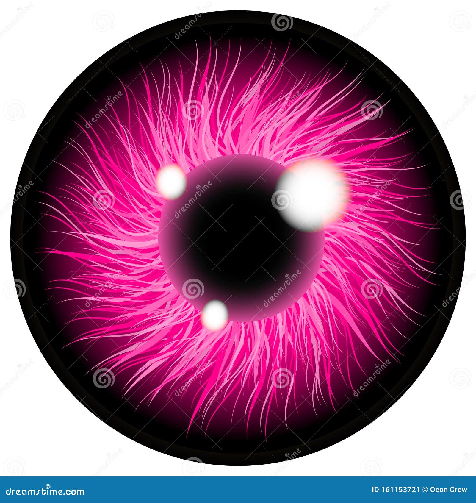 Pink Eyes Realistic Illustration , Eyes Illustration Contact Lens ...