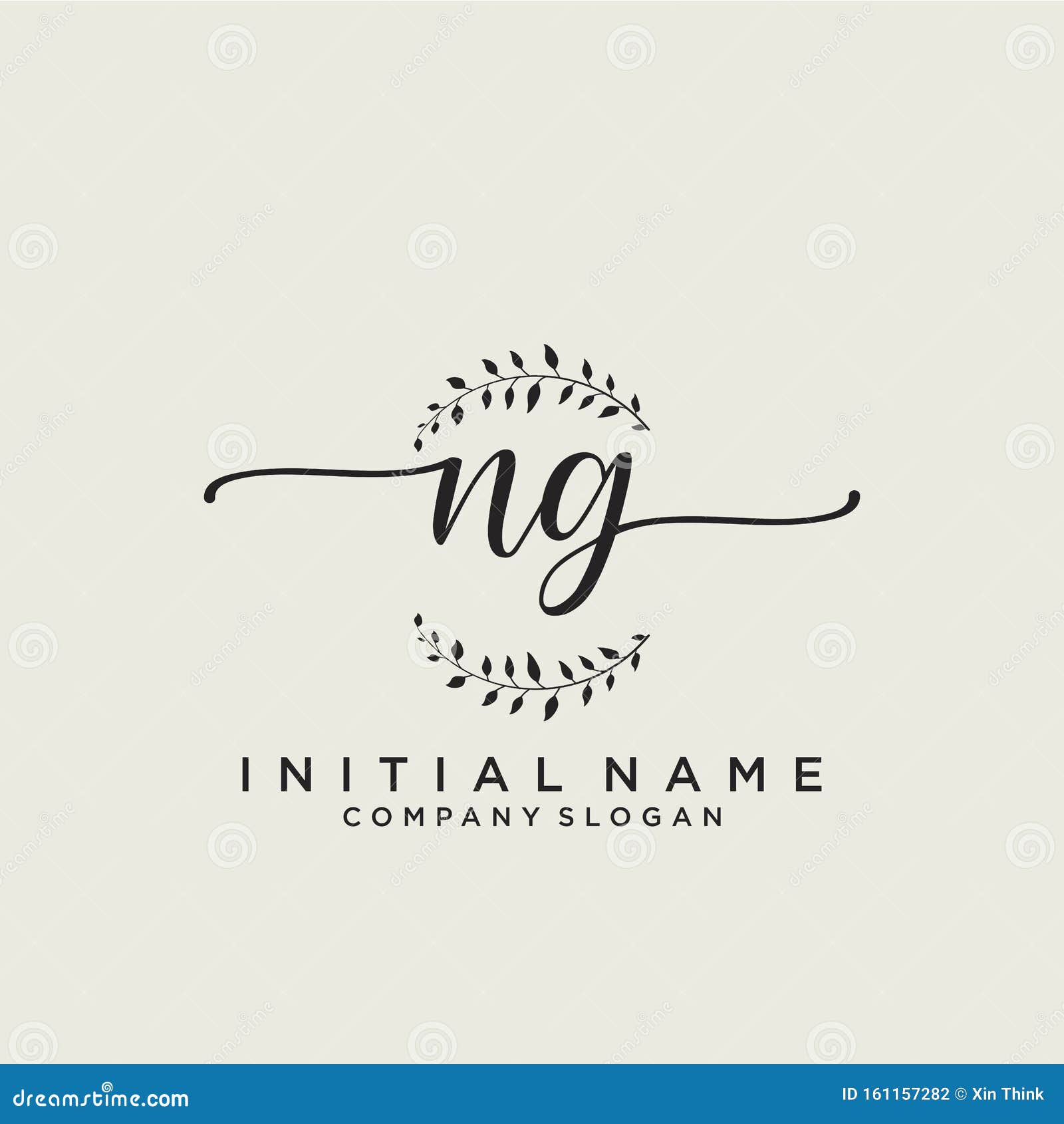 Ng initial wedding monogram logo Royalty Free Vector Image