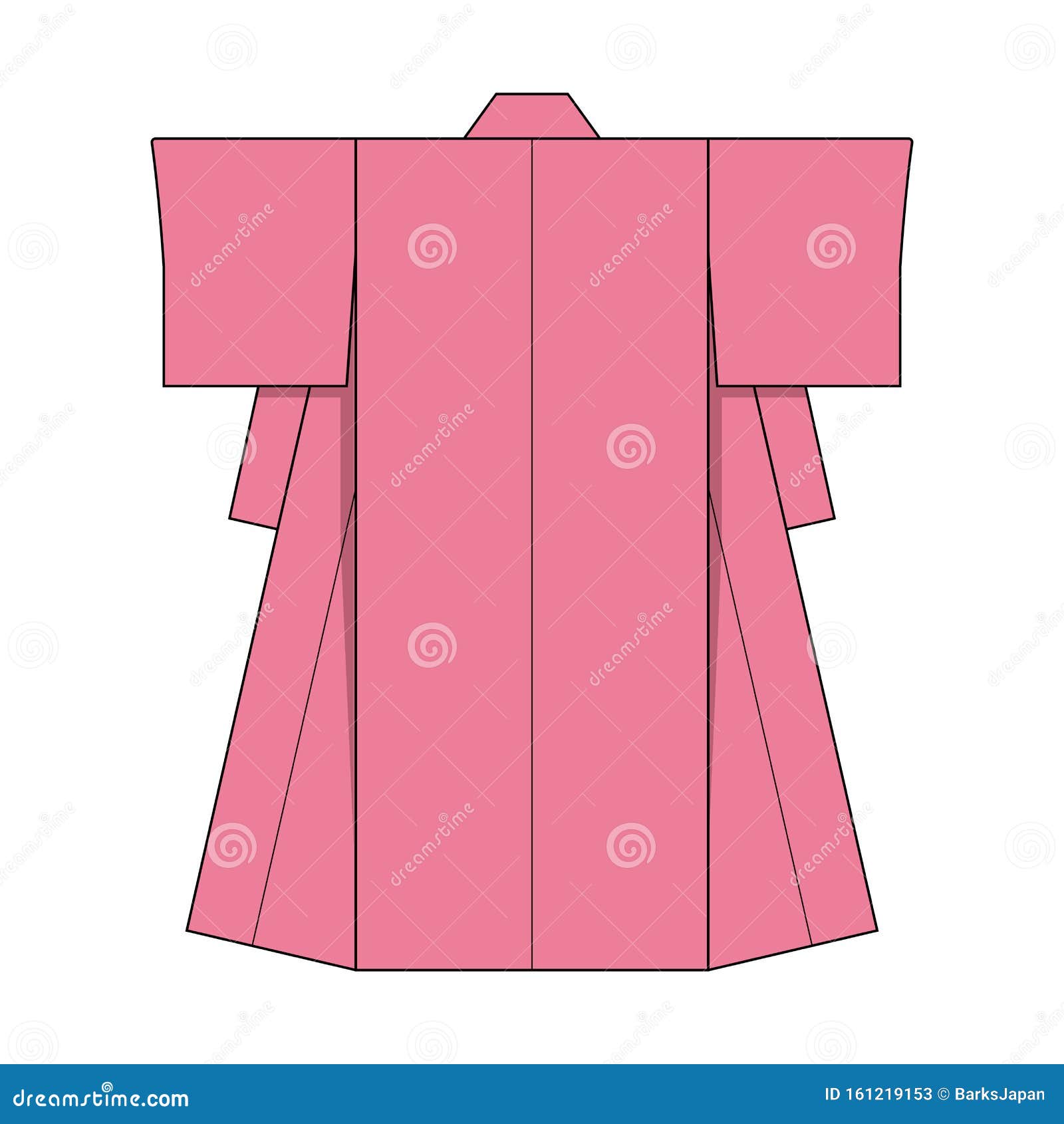 Japanese Kimono Template Illustration / Pink Stock Vector
