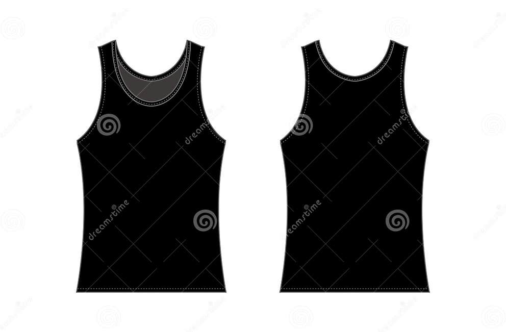 Women`s Tank Top Template Illustration / Black Stock Vector