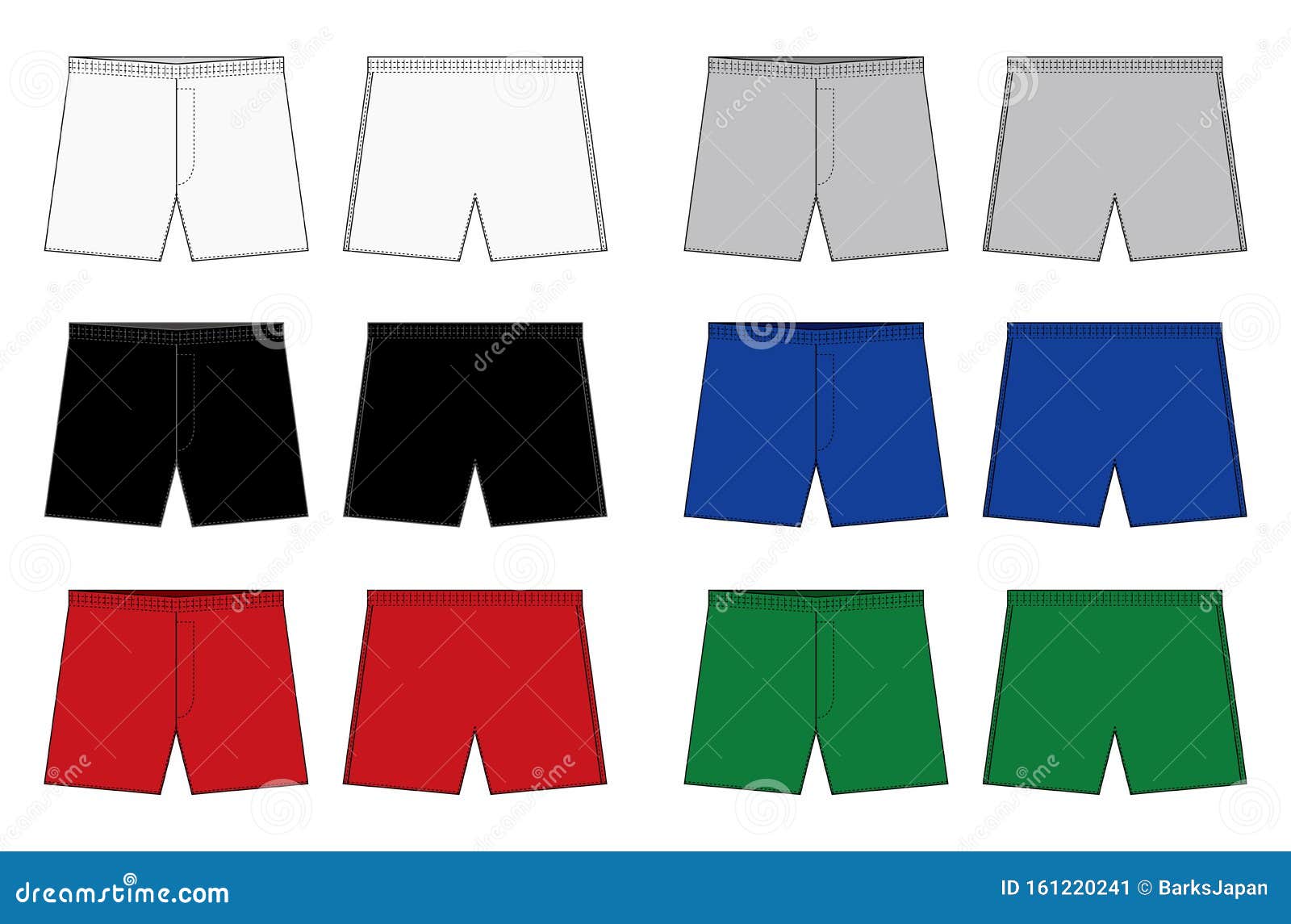 Men`s Boxers , Boxer Shorts , Trunks Template Illustration Set Stock ...