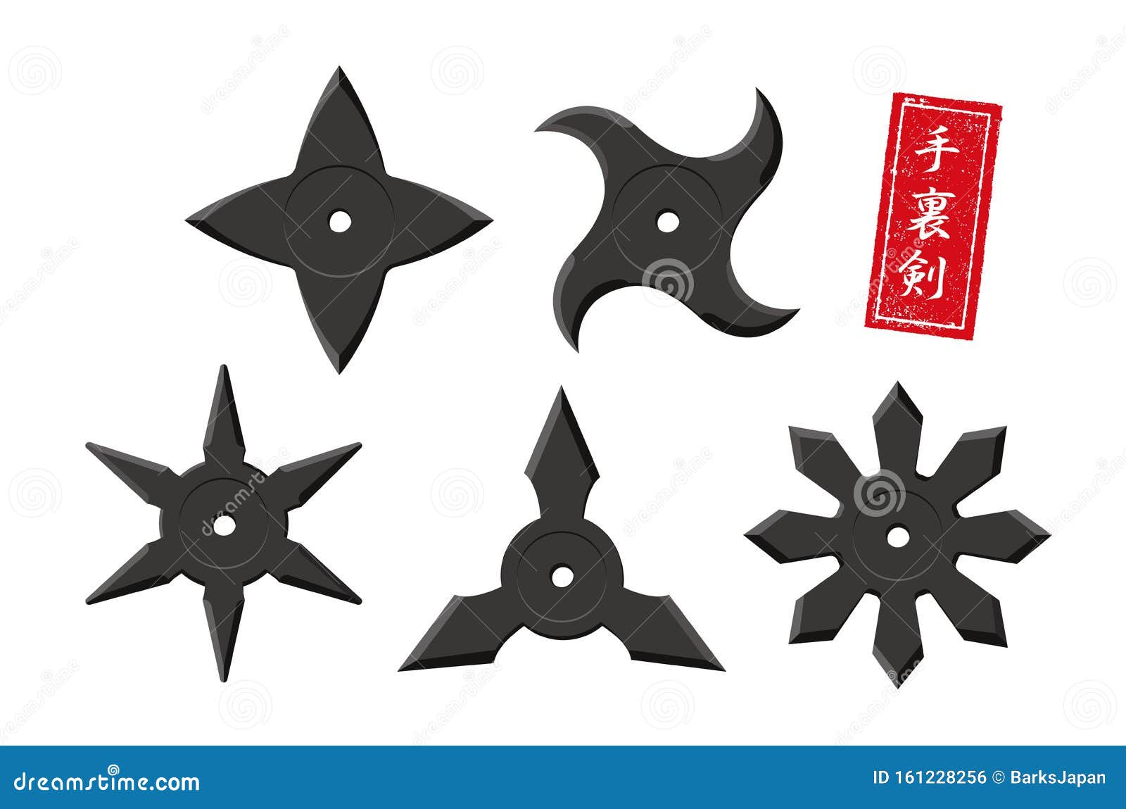 Japanese Ninja Shuriken Set Stock Vector - Illustration of kill ...