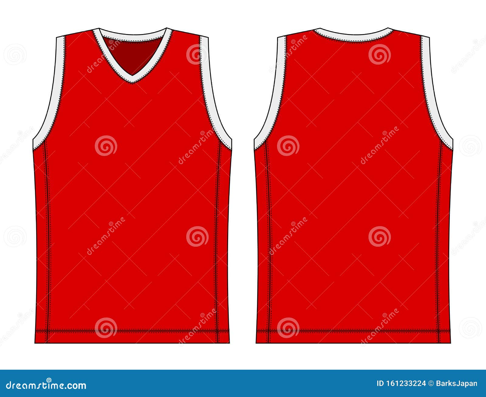 Tank Top , Basketball Uniform Template Illustration / Red Stock For Blank Basketball Uniform Template