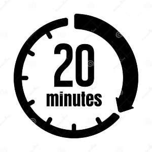 Clock Timer time Passage Icon 20 Minutes Stock Vector 