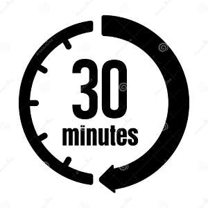 Clock Timer time Passage Icon 30 Minutes Stock Vector 