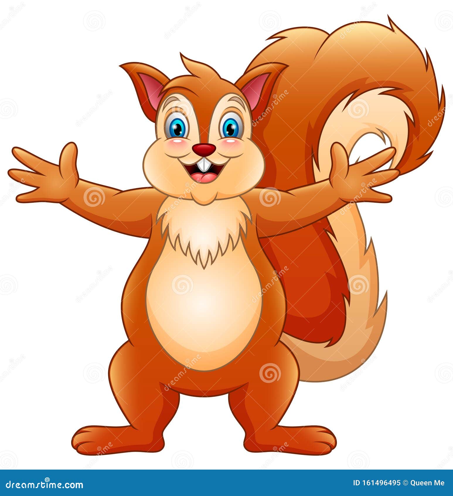 Cute Happy Squirrel Cartoons Illustration Stock Illustration
