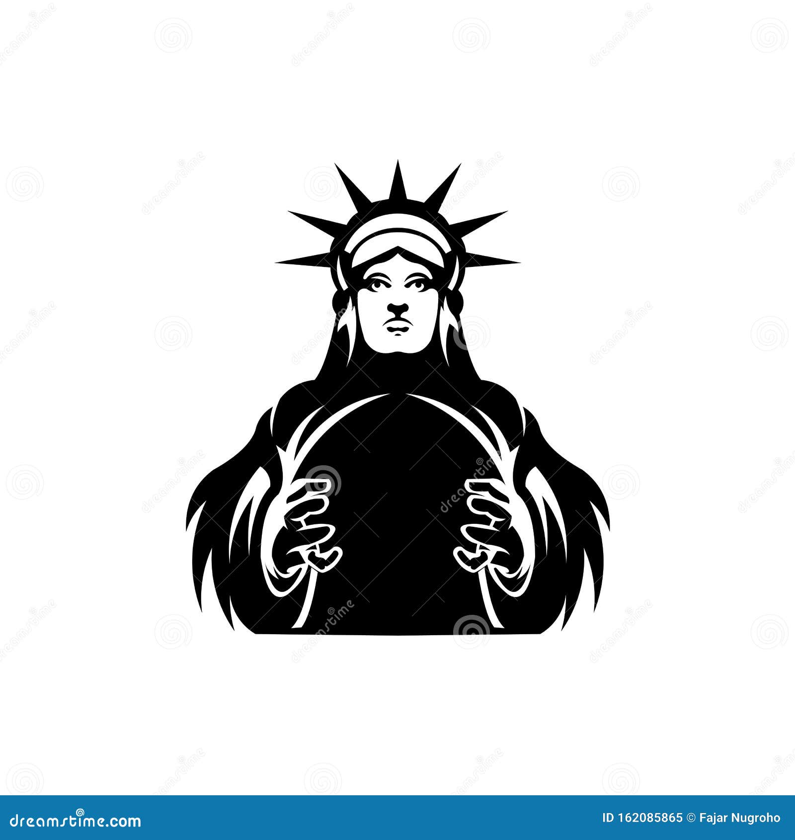 Liberty Wearing a Crown Vector Illustration Stock Vector - Illustration ...