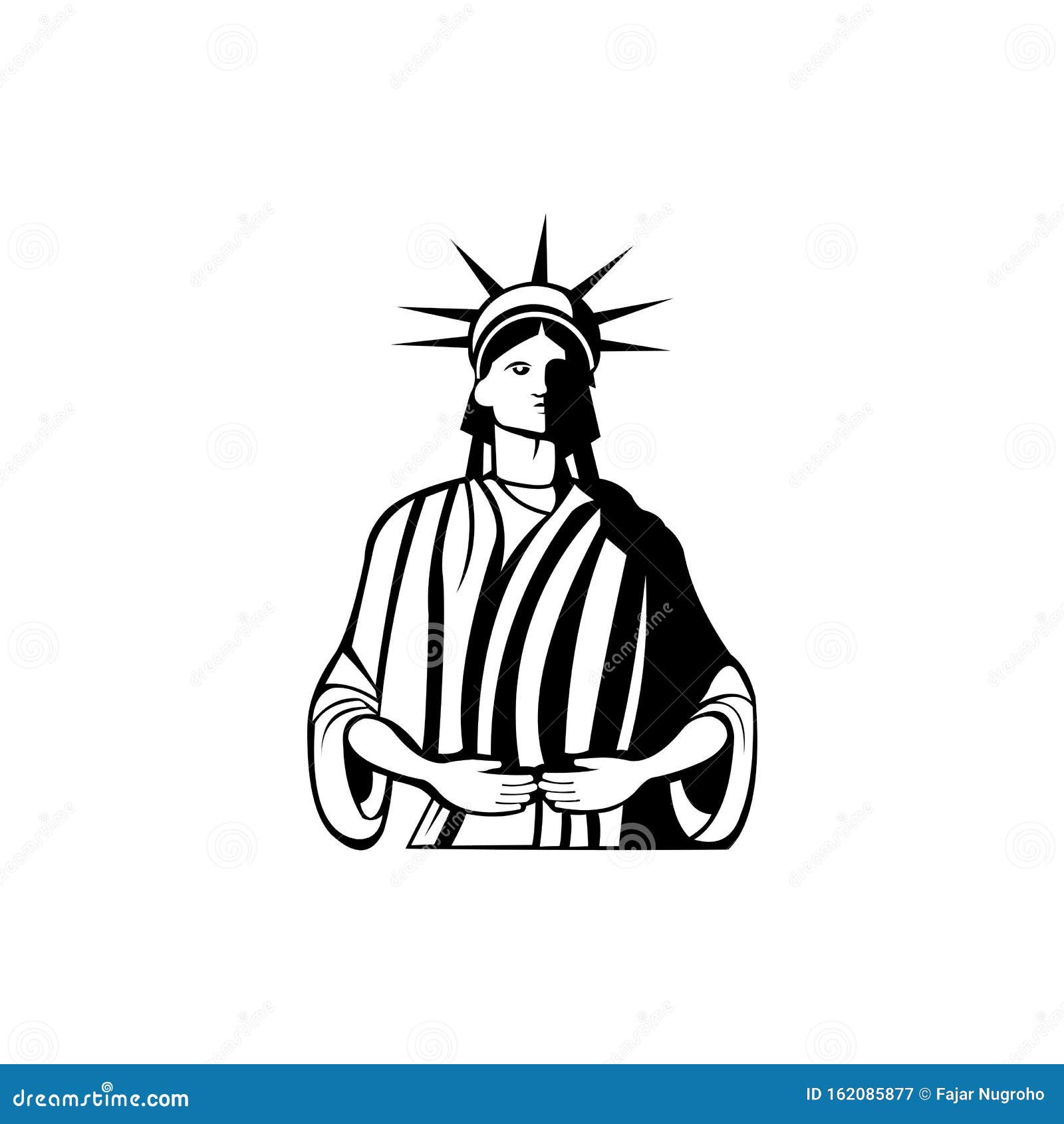 Liberty Wearing a Crown Vector Illustration Stock Vector - Illustration ...