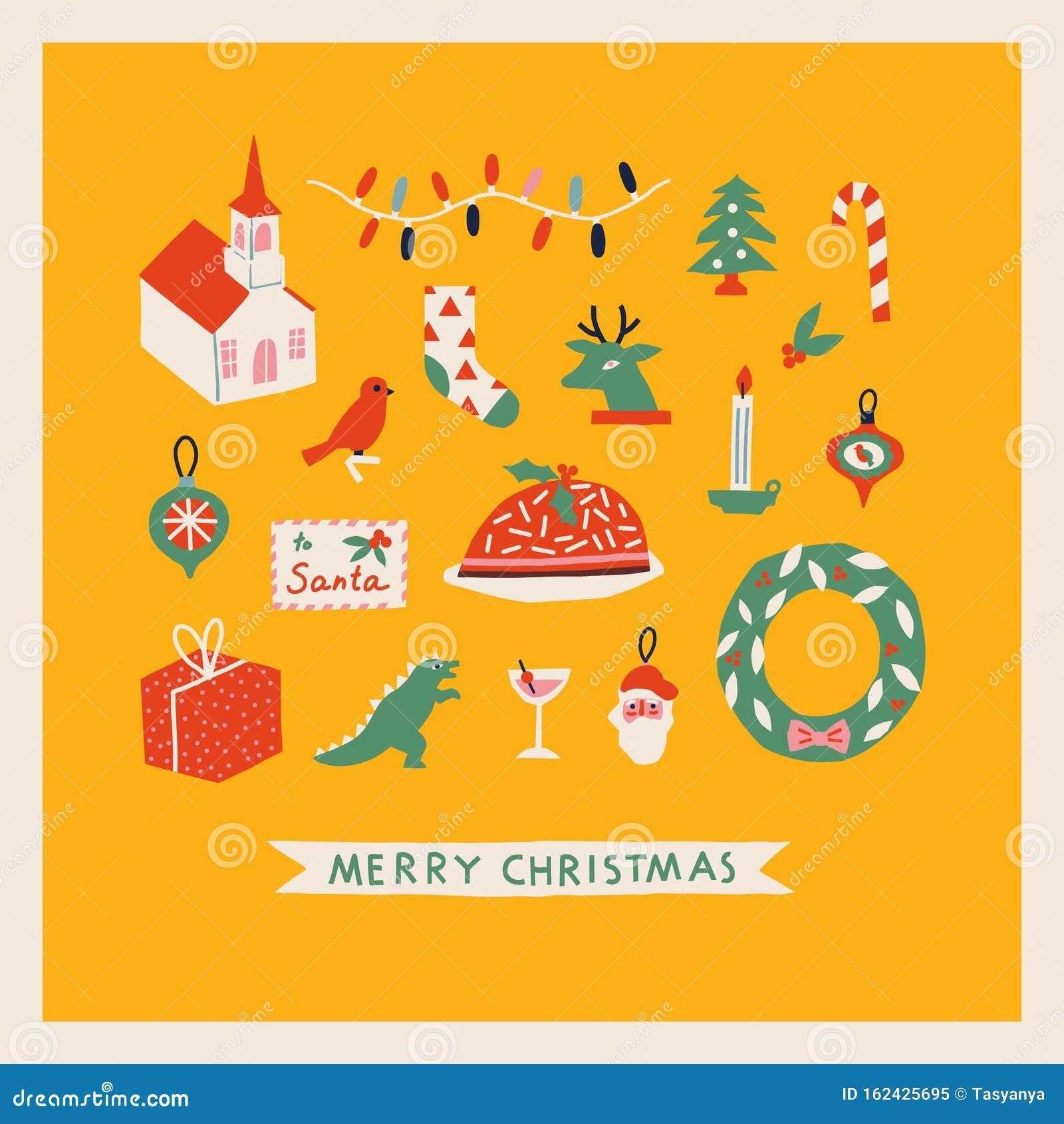 Merry Christmas Card or Poster Stock Vector - Illustration of holiday ...
