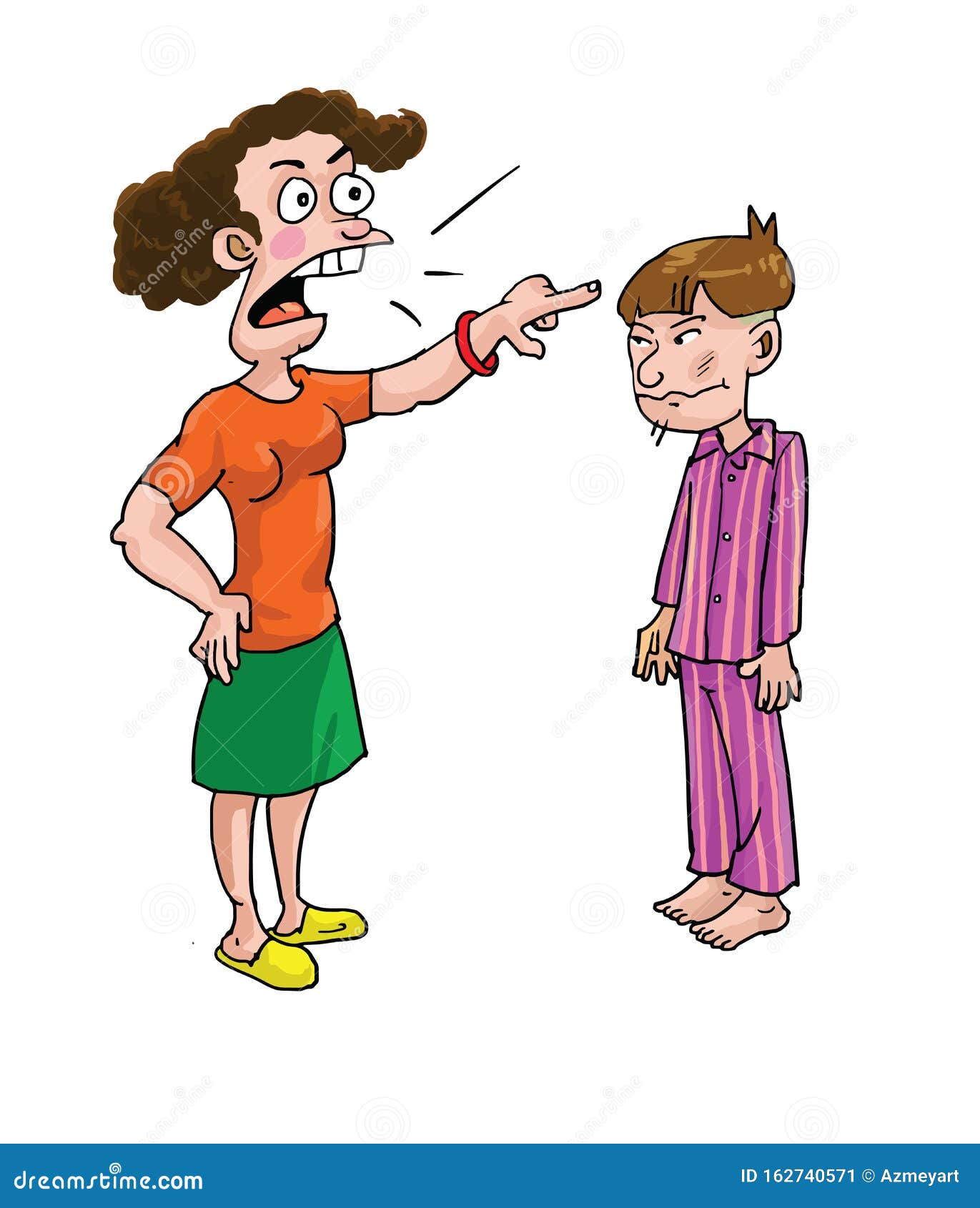 Angry Wife with Her Husband Cartoon Stock Illustration - Illustration of  wife, quarreling: 162740571