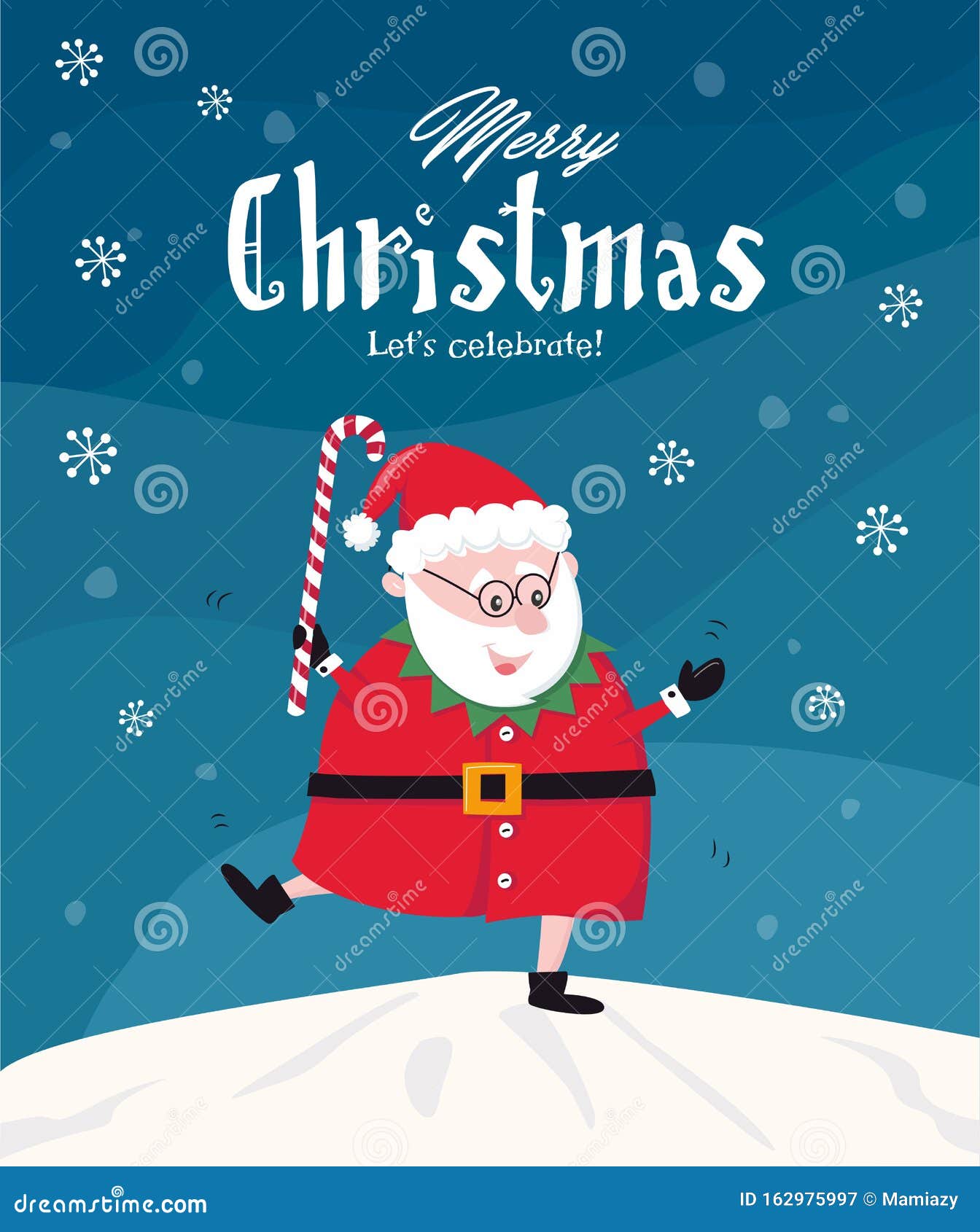 Download Dancing Funny Santa / Merry Christmas Greeting Card Stock ...