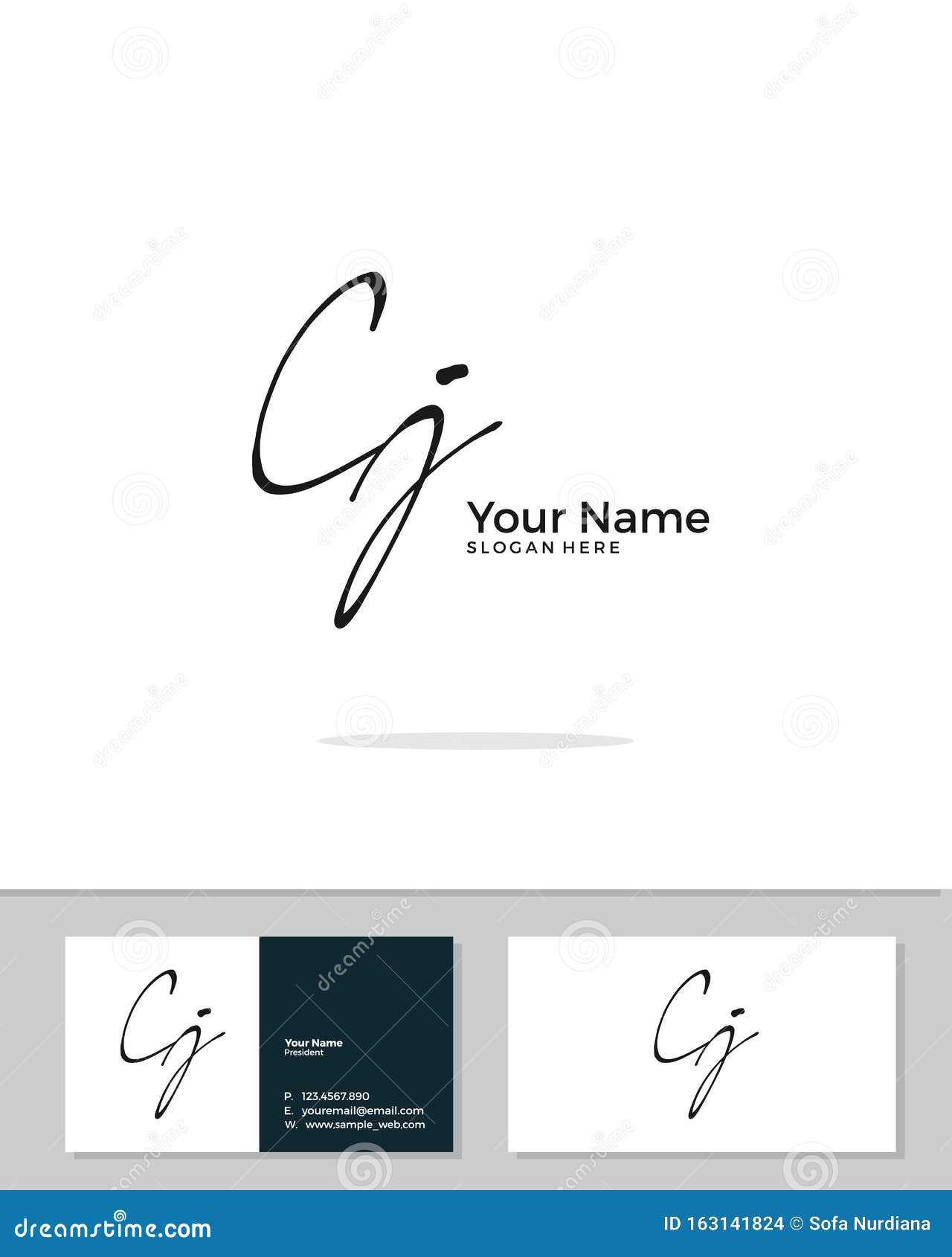 C J Cj Initial Logo Signature Vector Handwriting Concept Logo Stock Illustration Illustration Of Background Graphic