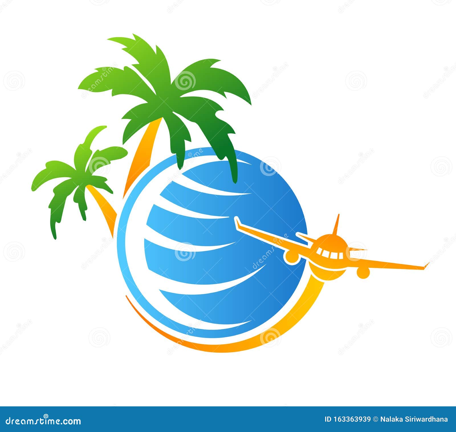 Travel logo. stock vector. Illustration of coconut, global - 163363939