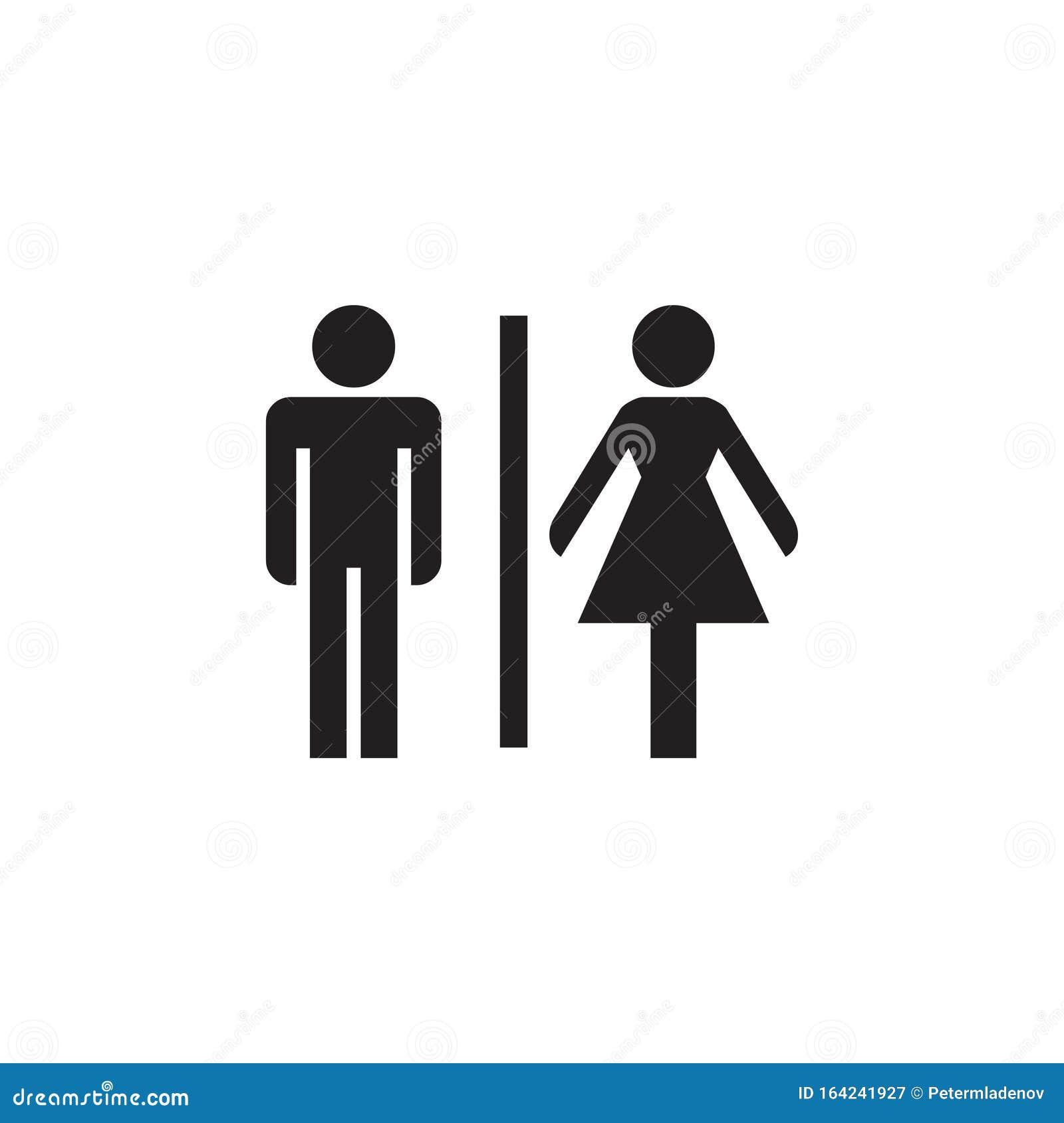 Download Vector Illustration With Man And Woman Icons, Toilet Or ...