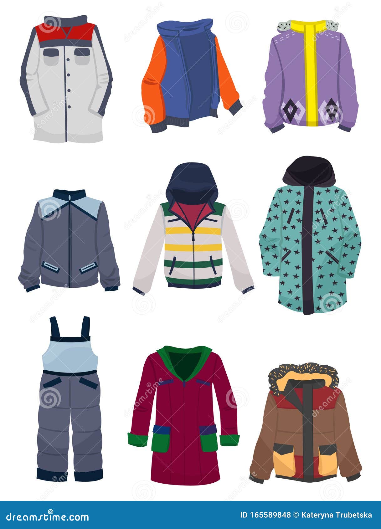 Winter jackets for boys stock vector. Illustration of button - 165589848